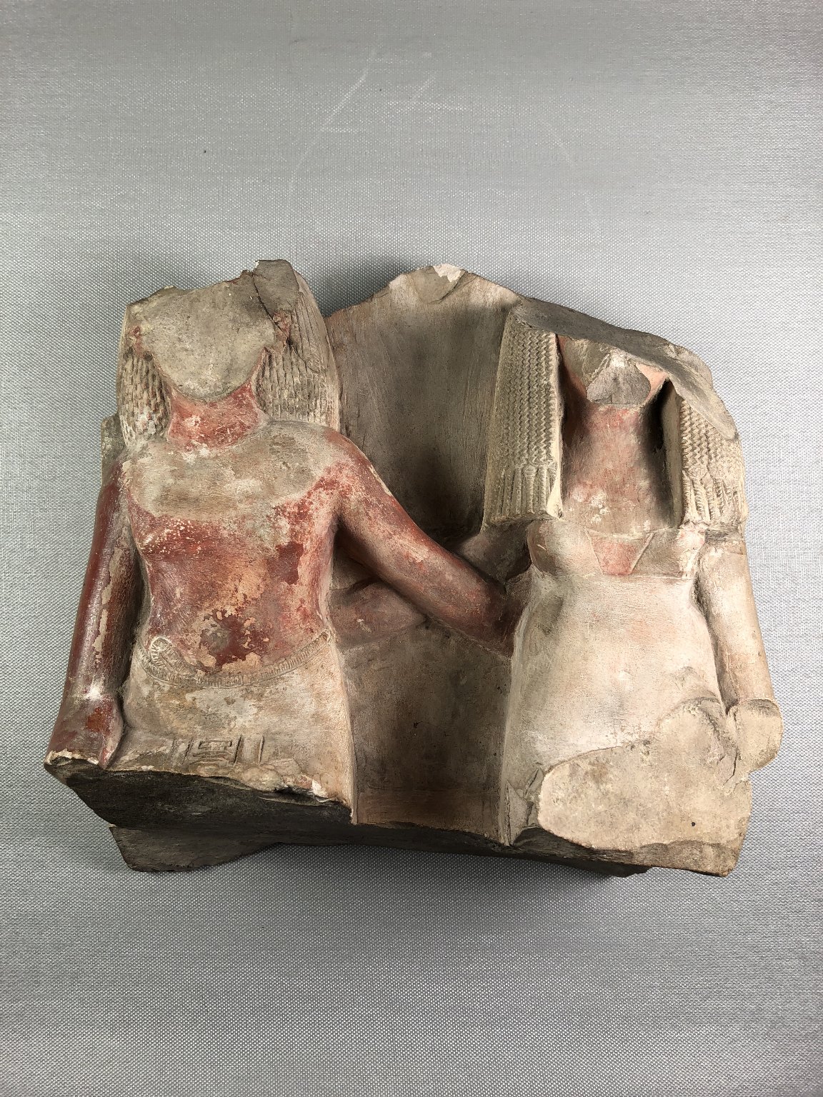 Fragmentary Group of a Man and Wife Seated