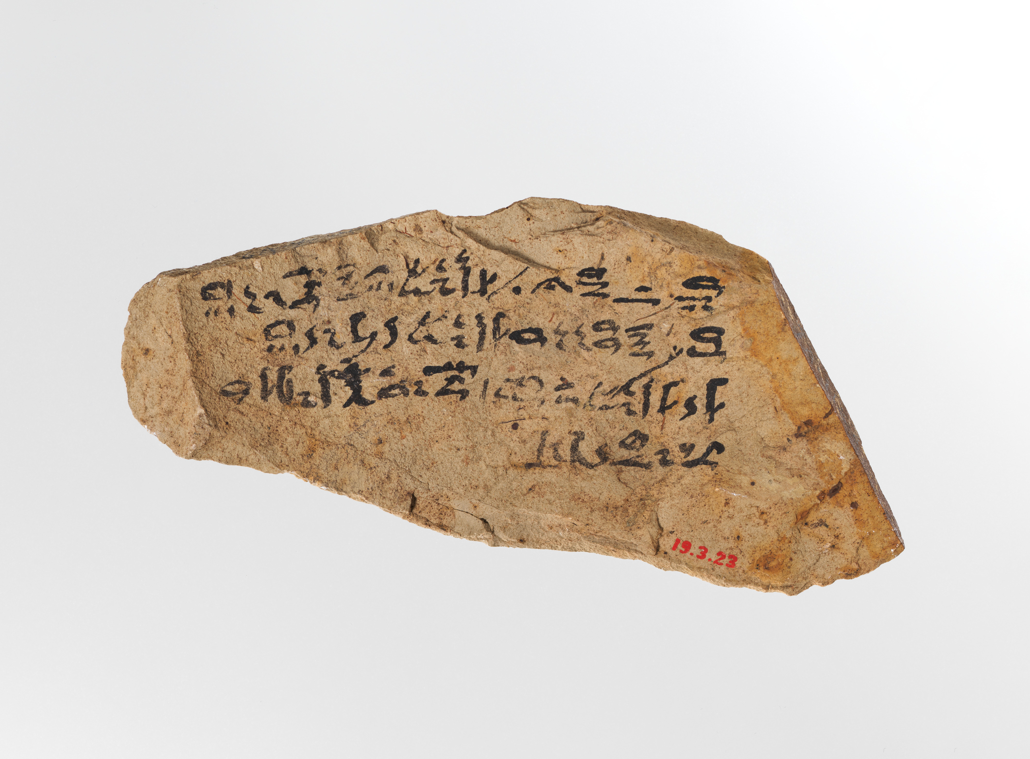 Ostracon with hieratic inscription