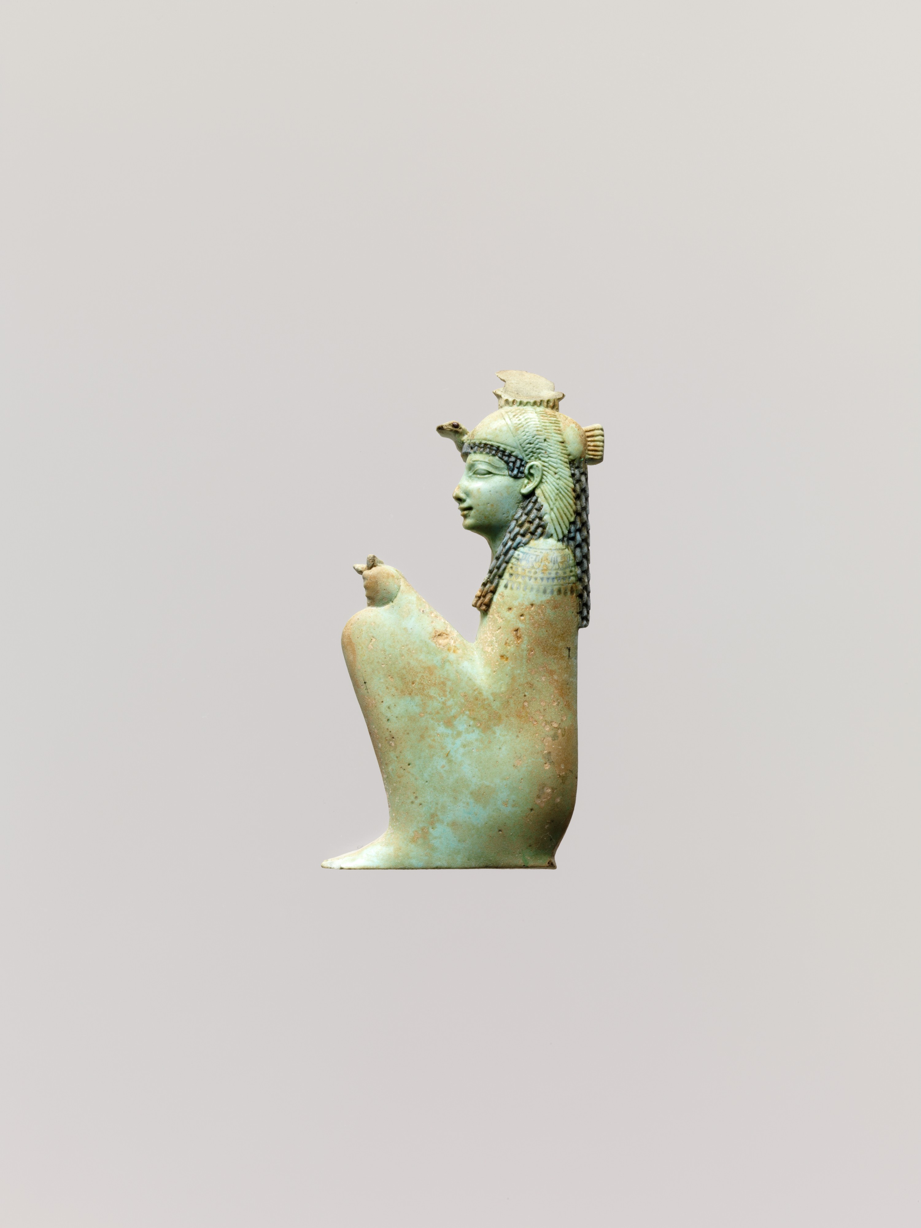 Inlay depicting squatting goddess, probably Hathor
