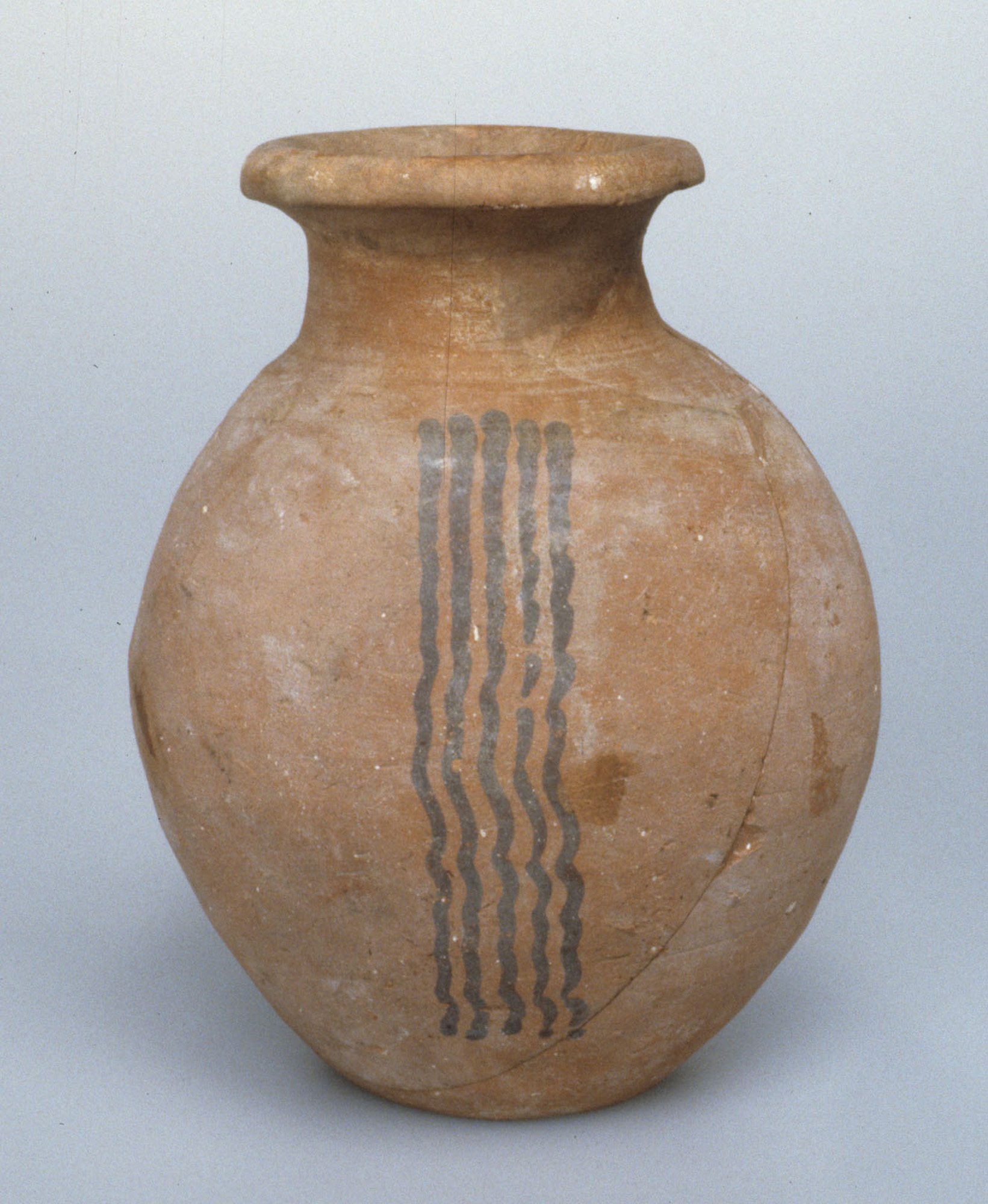Late ware jar with wavy painted decoration
