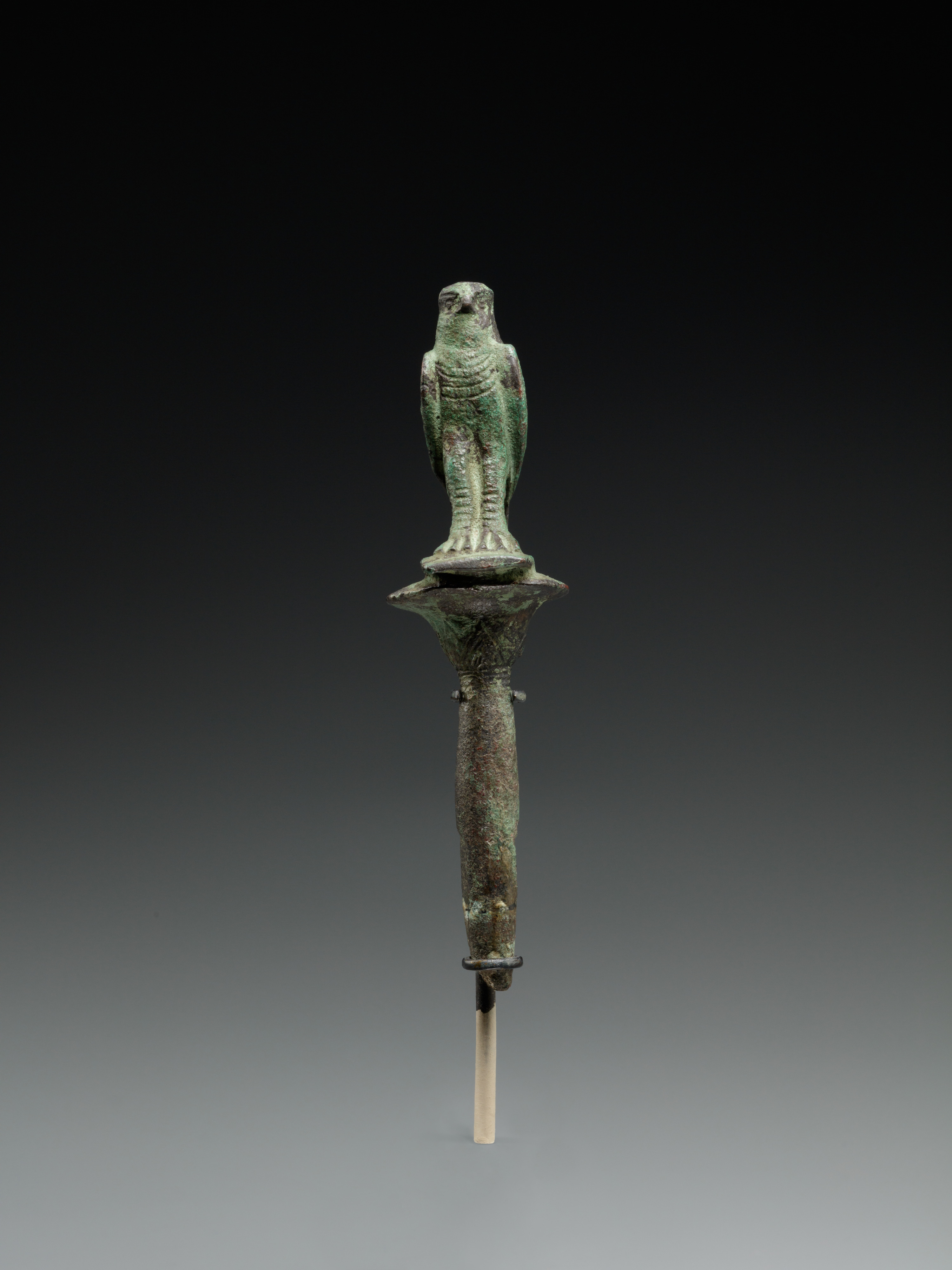 Horus falcon on papyrus stem