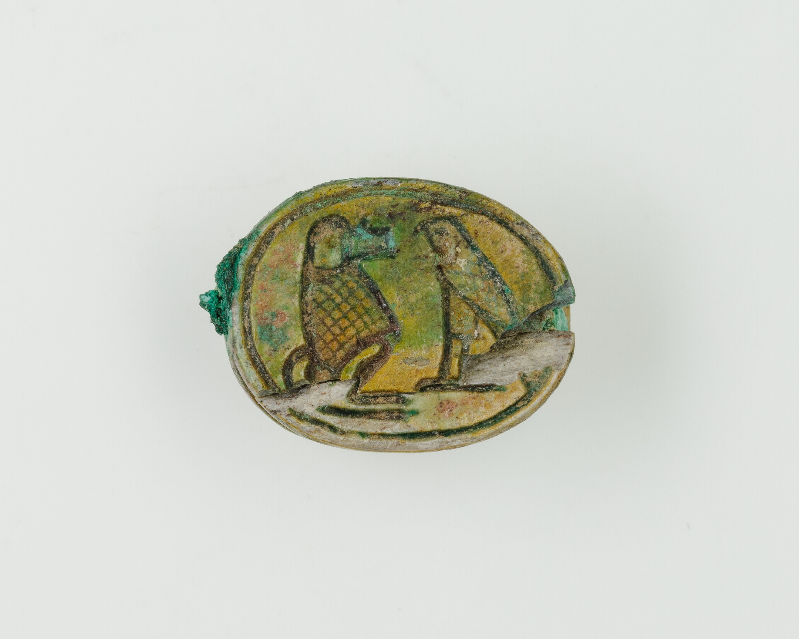 Scarab with device of baboon and falcon on base