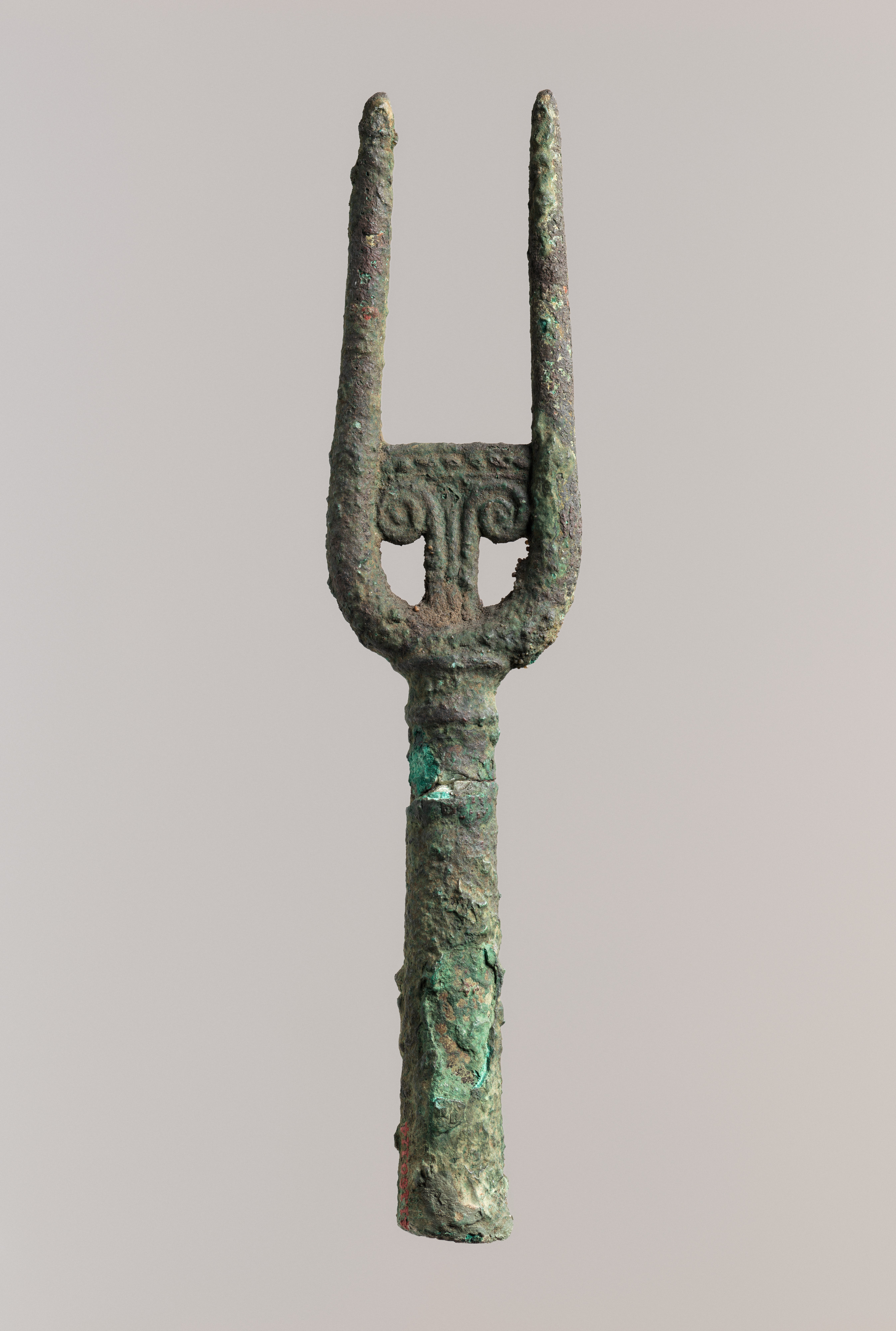 Foot end of staff