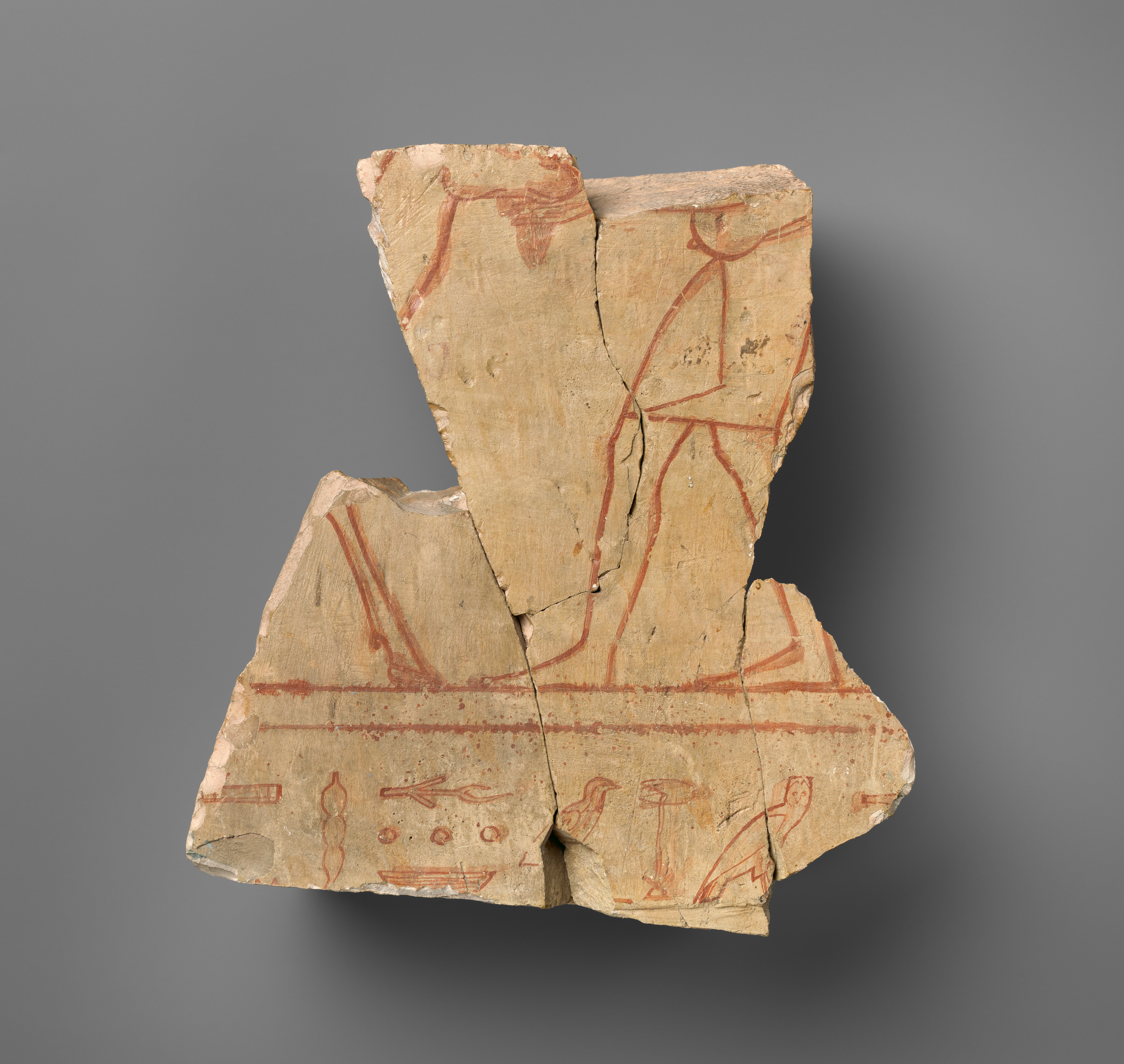 Drawing of a man and oryx