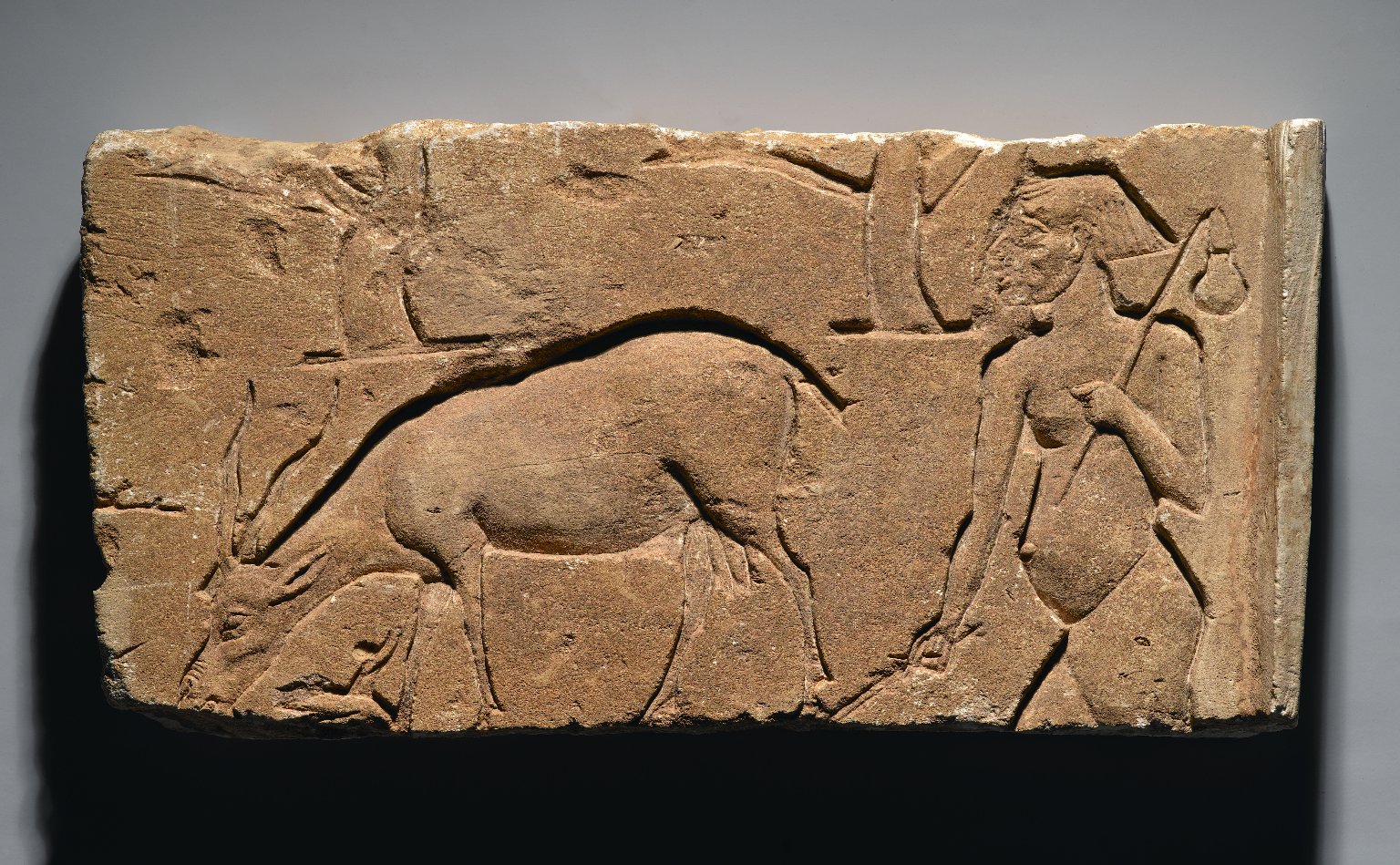 Relief Representation of Goatherd with Goat and Trees