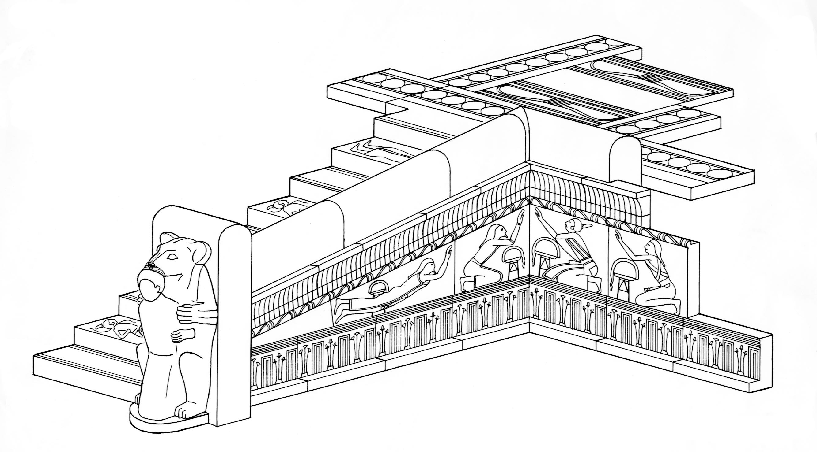 Cavetto Tile from the palace of Ramesses II