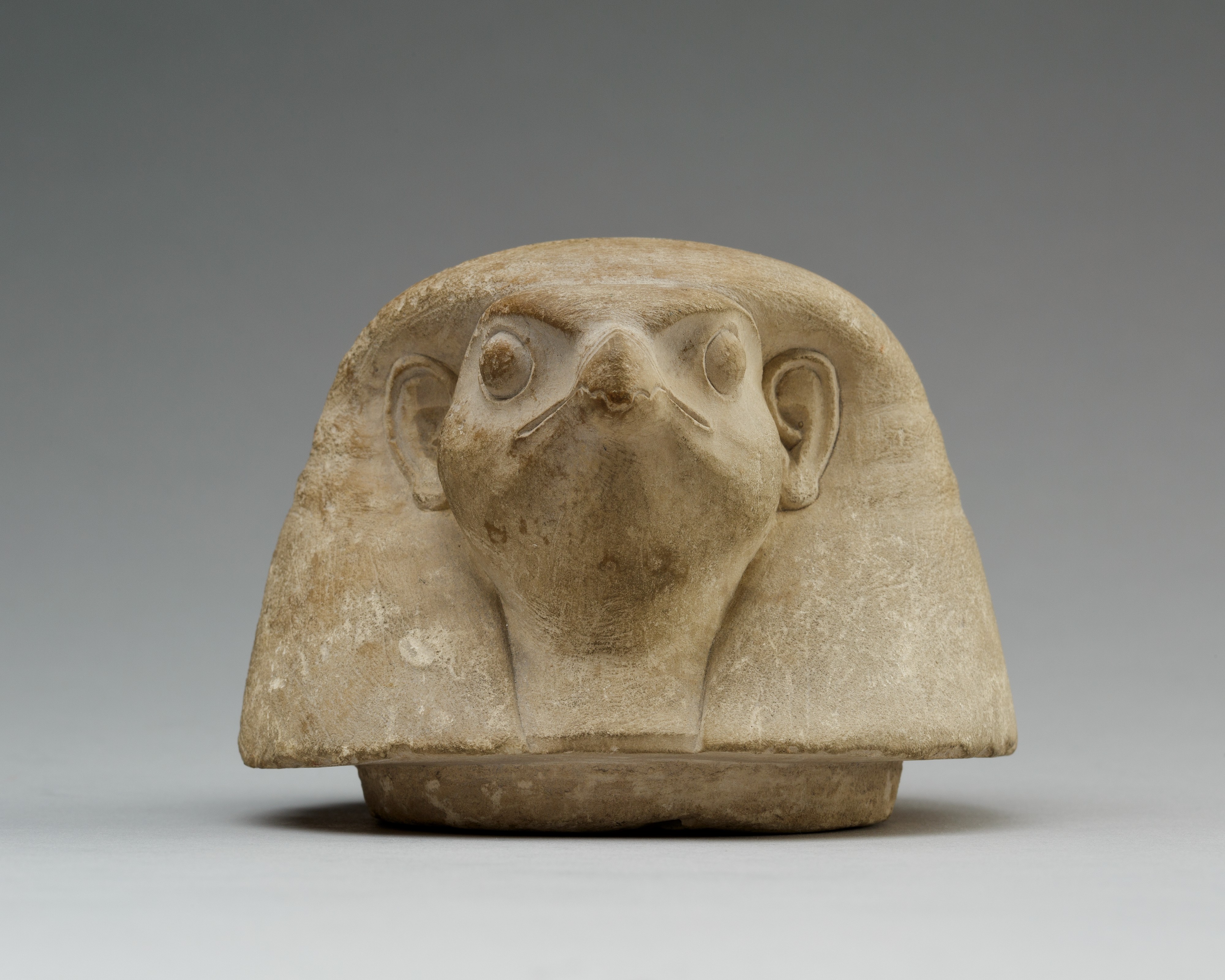 Canopic jar lid with falcon head (Qebehsenuef)