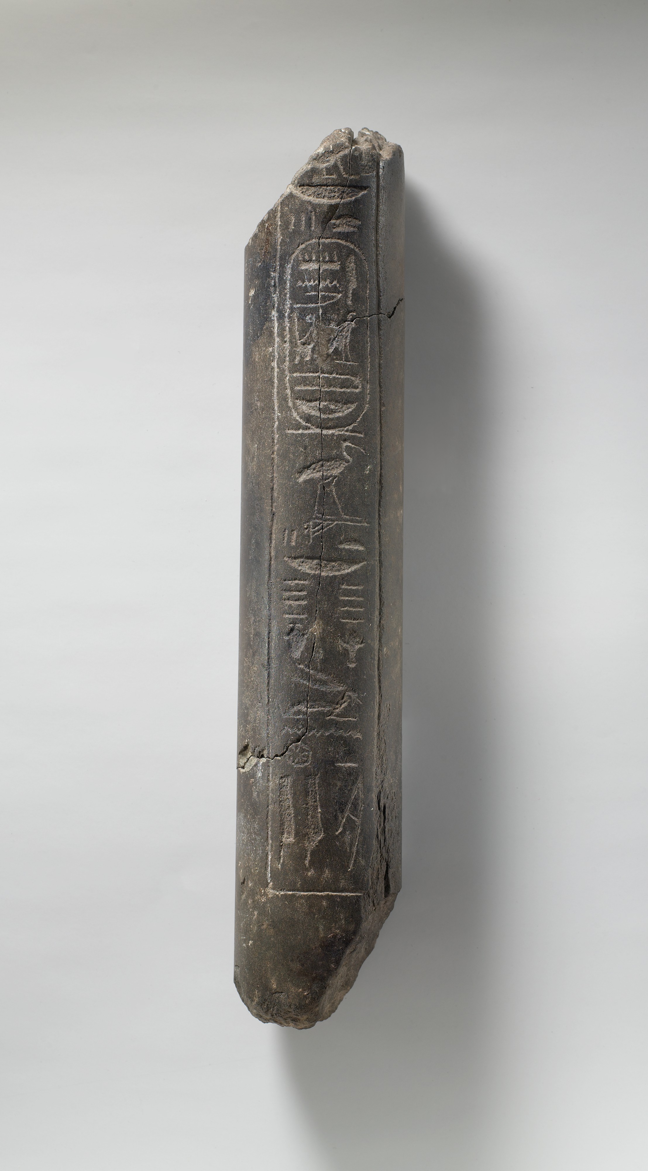 Fragment of a Statue of Haremhab bearing a standard