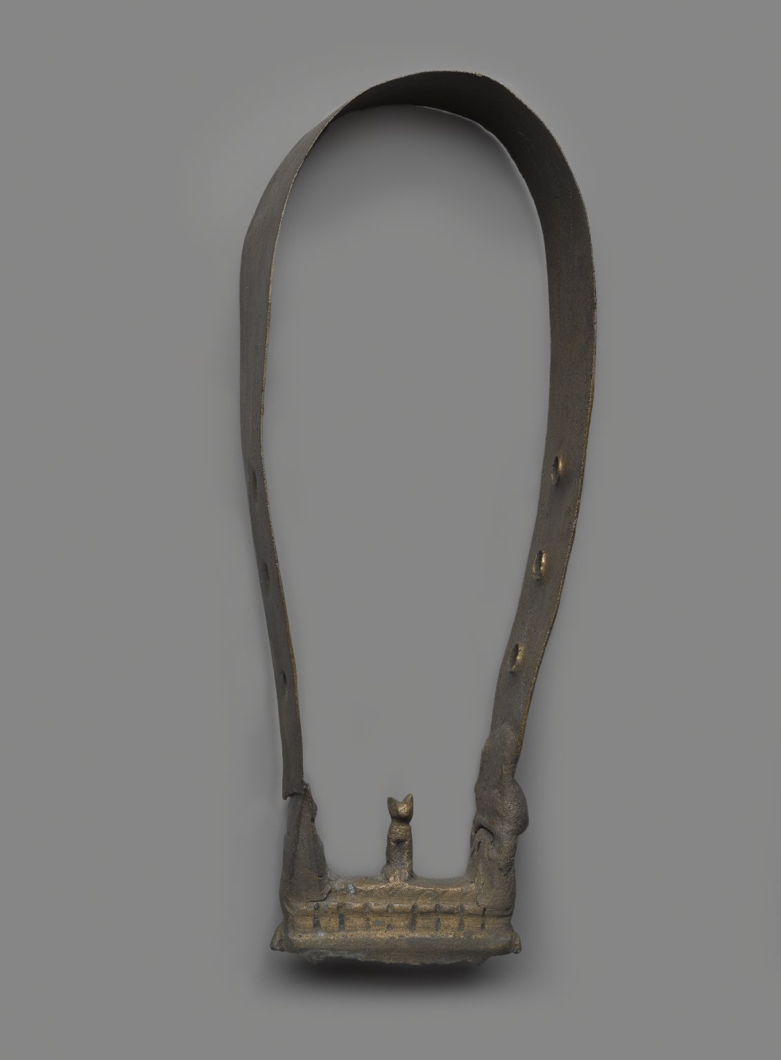 Upper Part of a Sistrum with a Cat