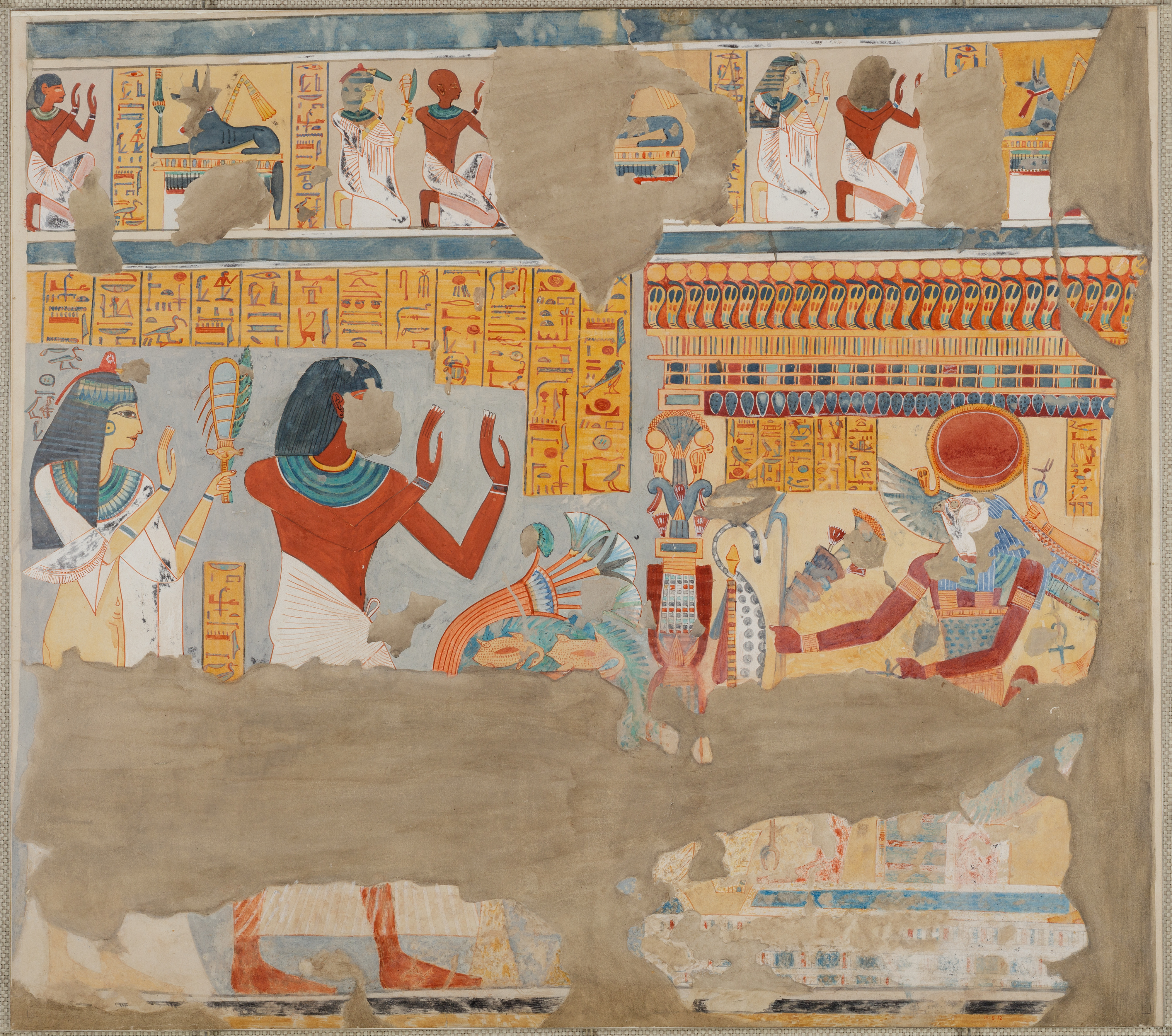 Djehutyemhab and his Wife Worshipping Amun-Re-Harakhty, Tomb of Djehutyemhab