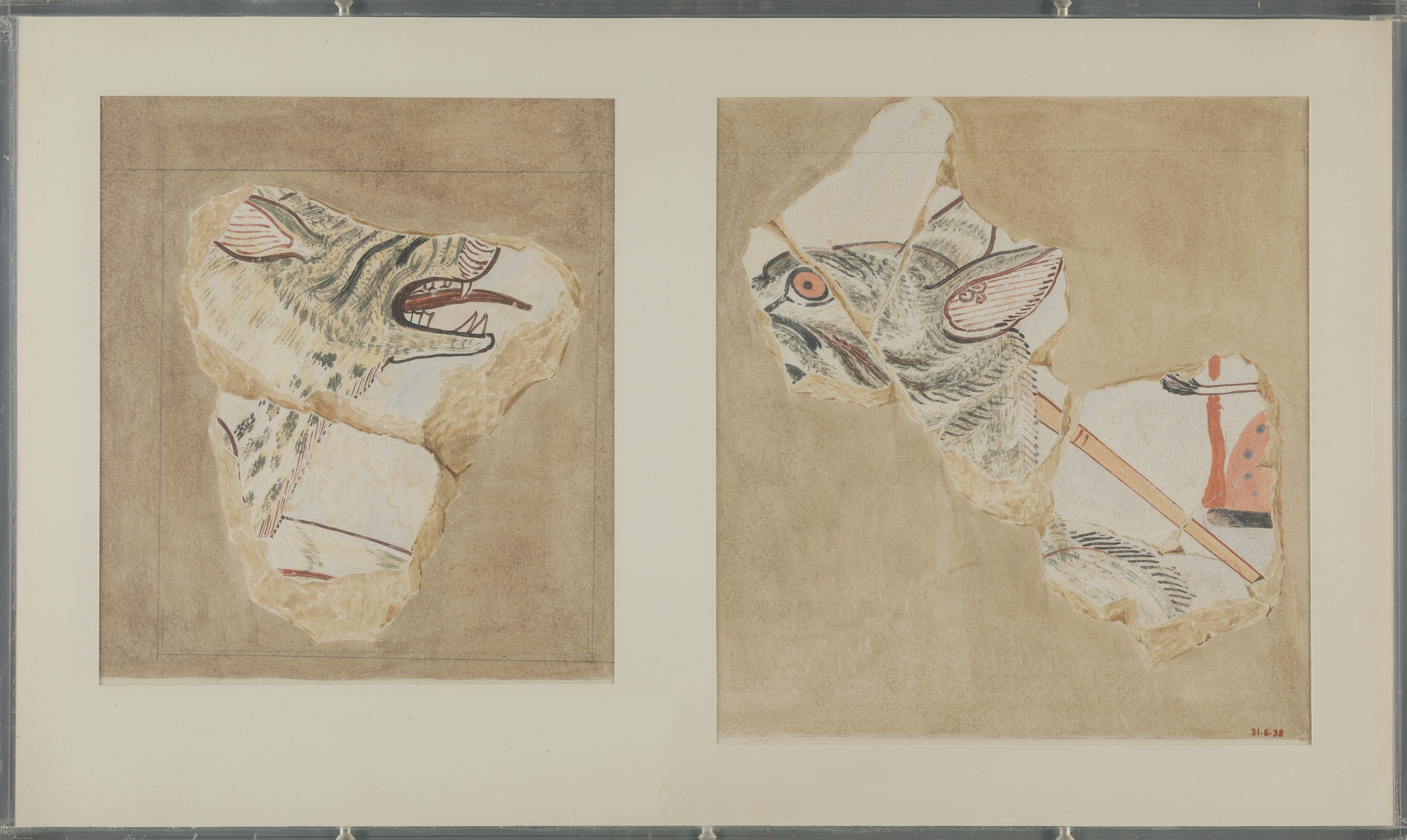 Fragments of Two Hyenas, Tomb of Intef