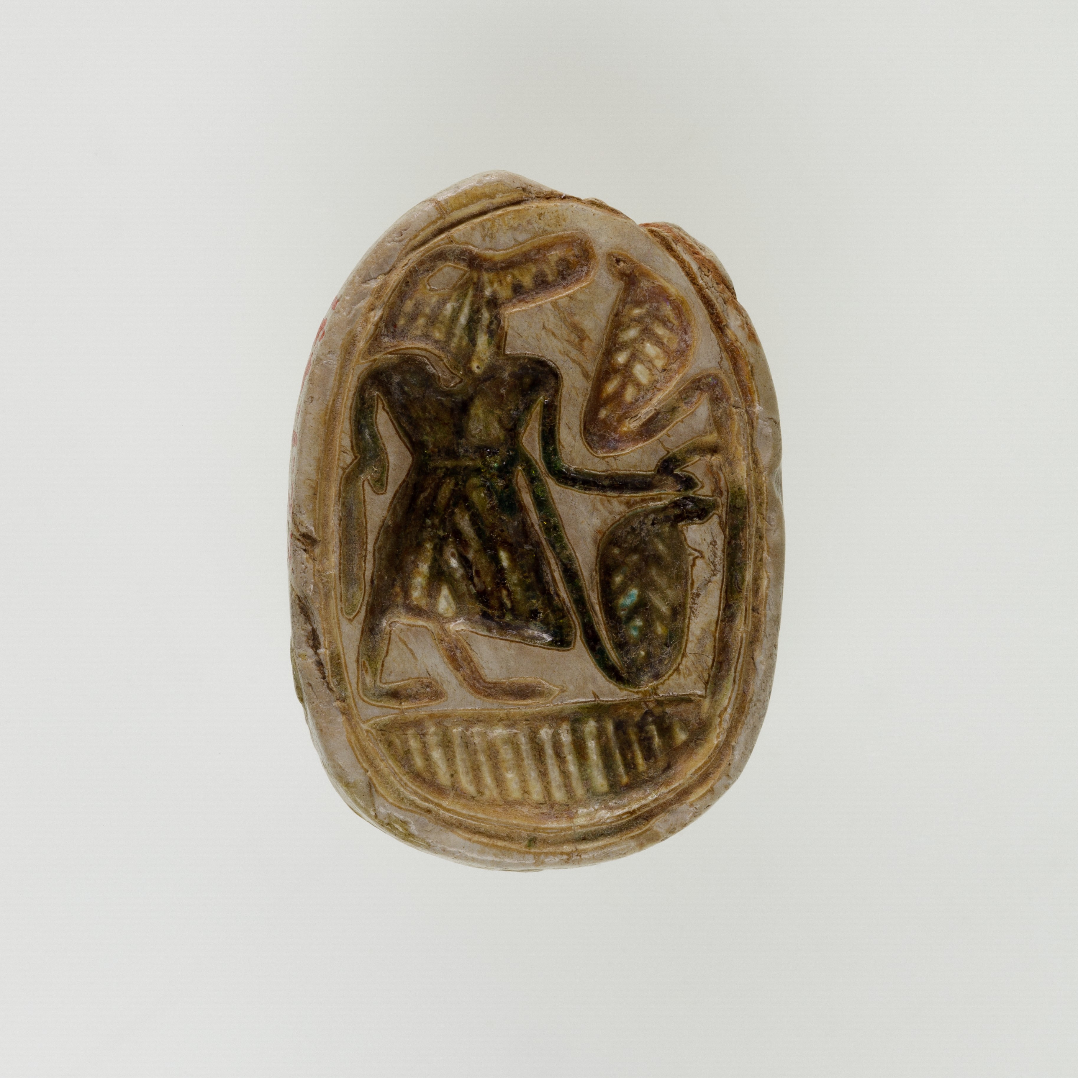 Scarab with Sobek and Uraei