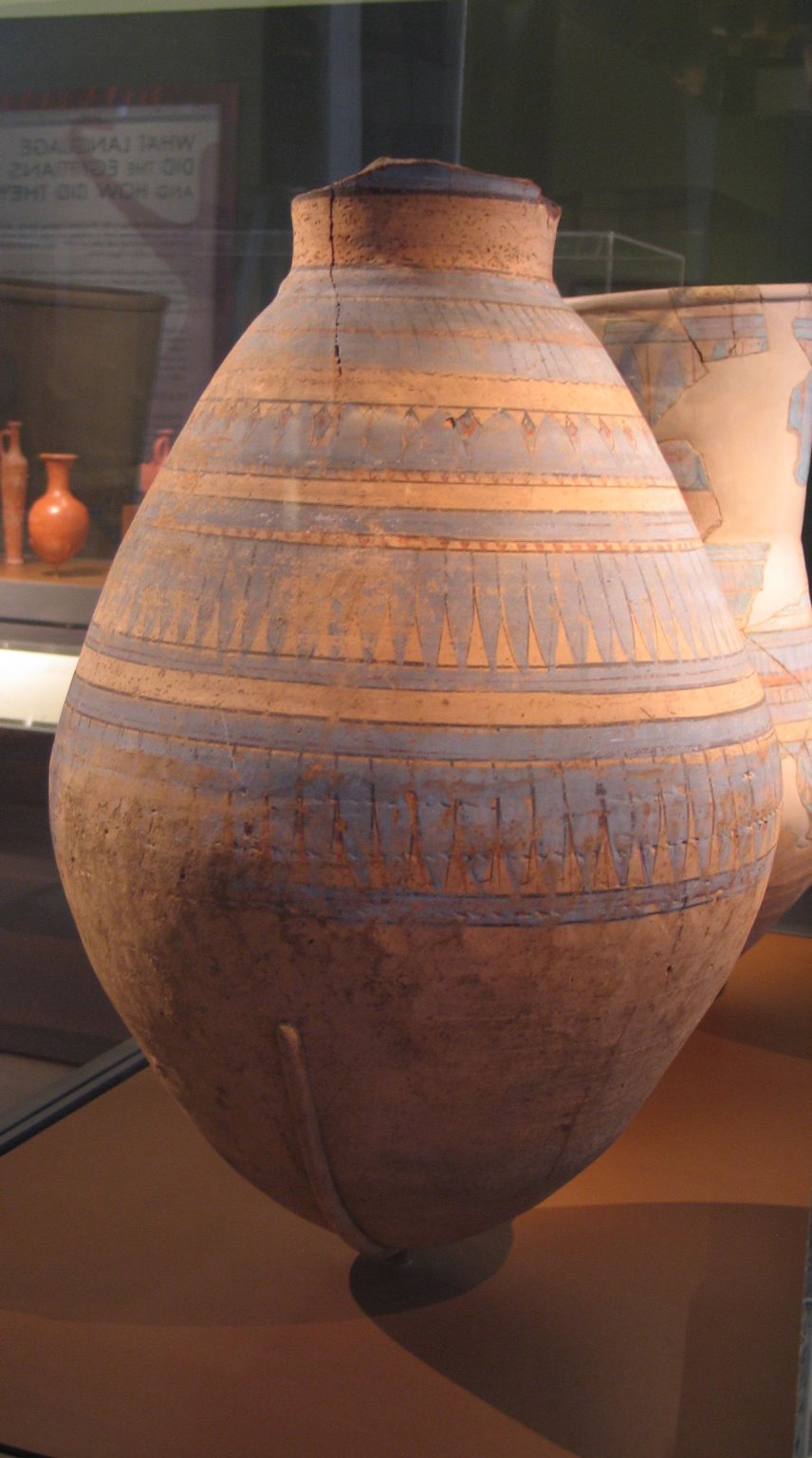 Blue-Painted Storage Jar