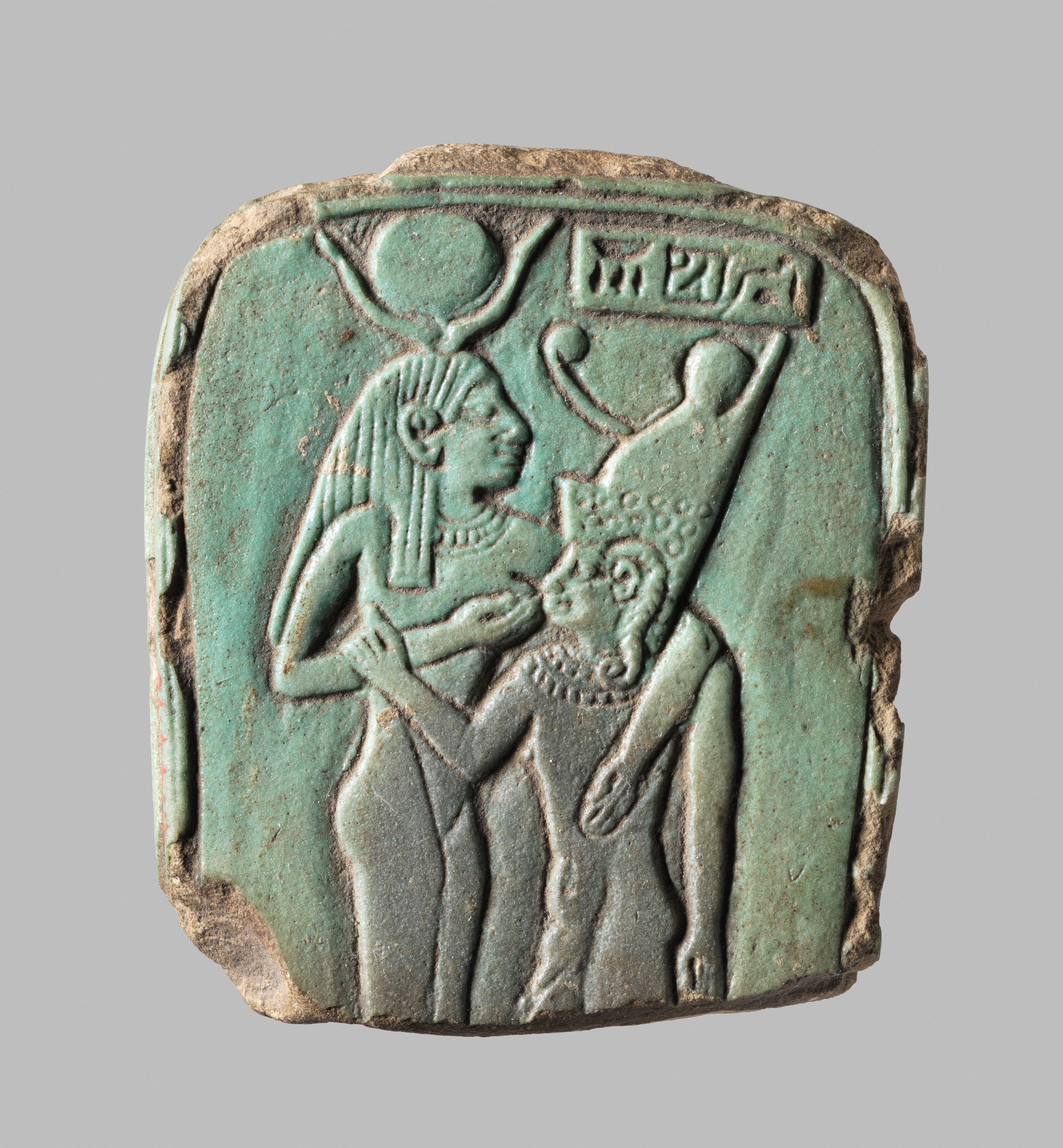 Menat fragment showing goddess nursing king