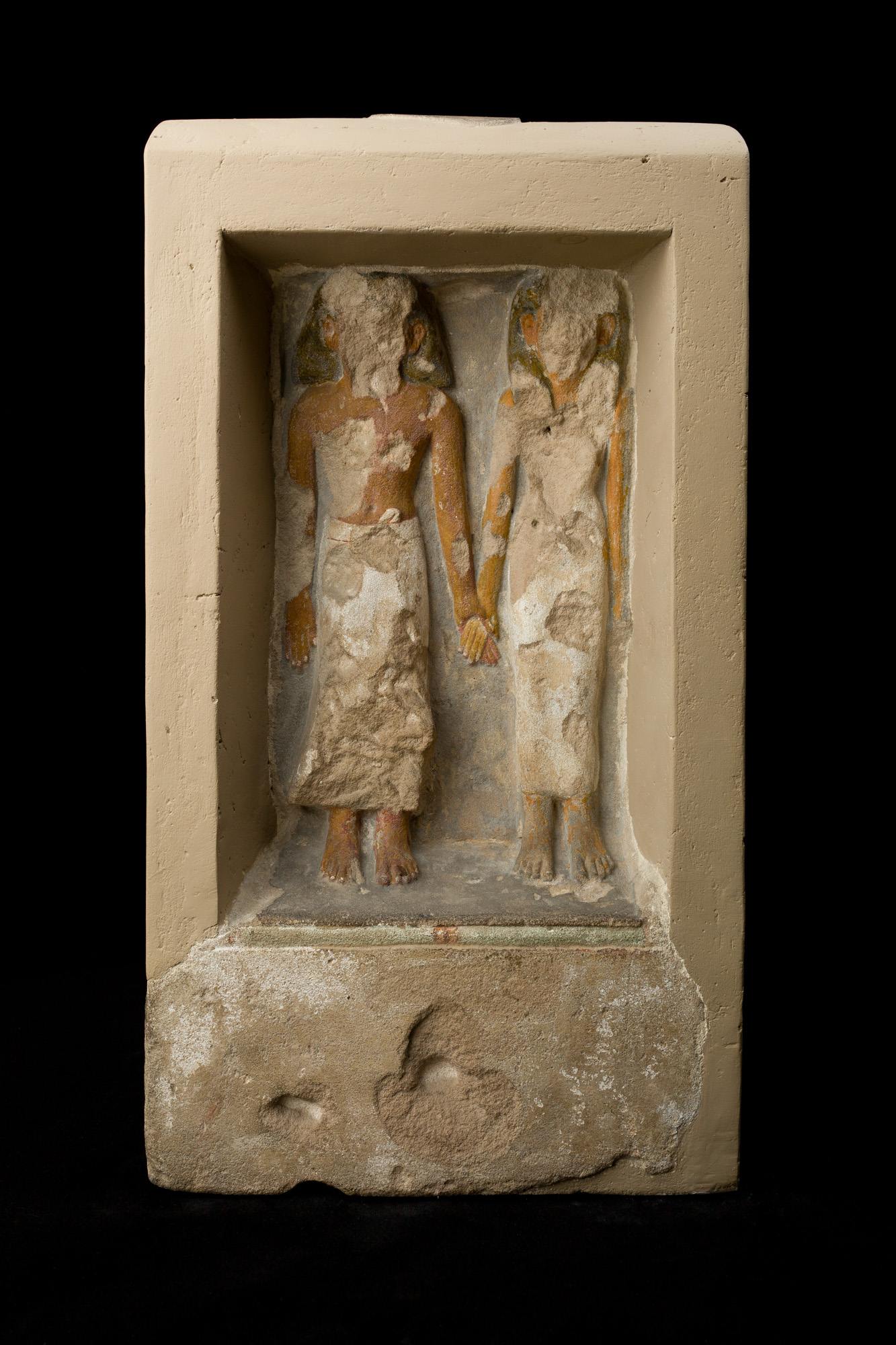 Shrine with statues and relief