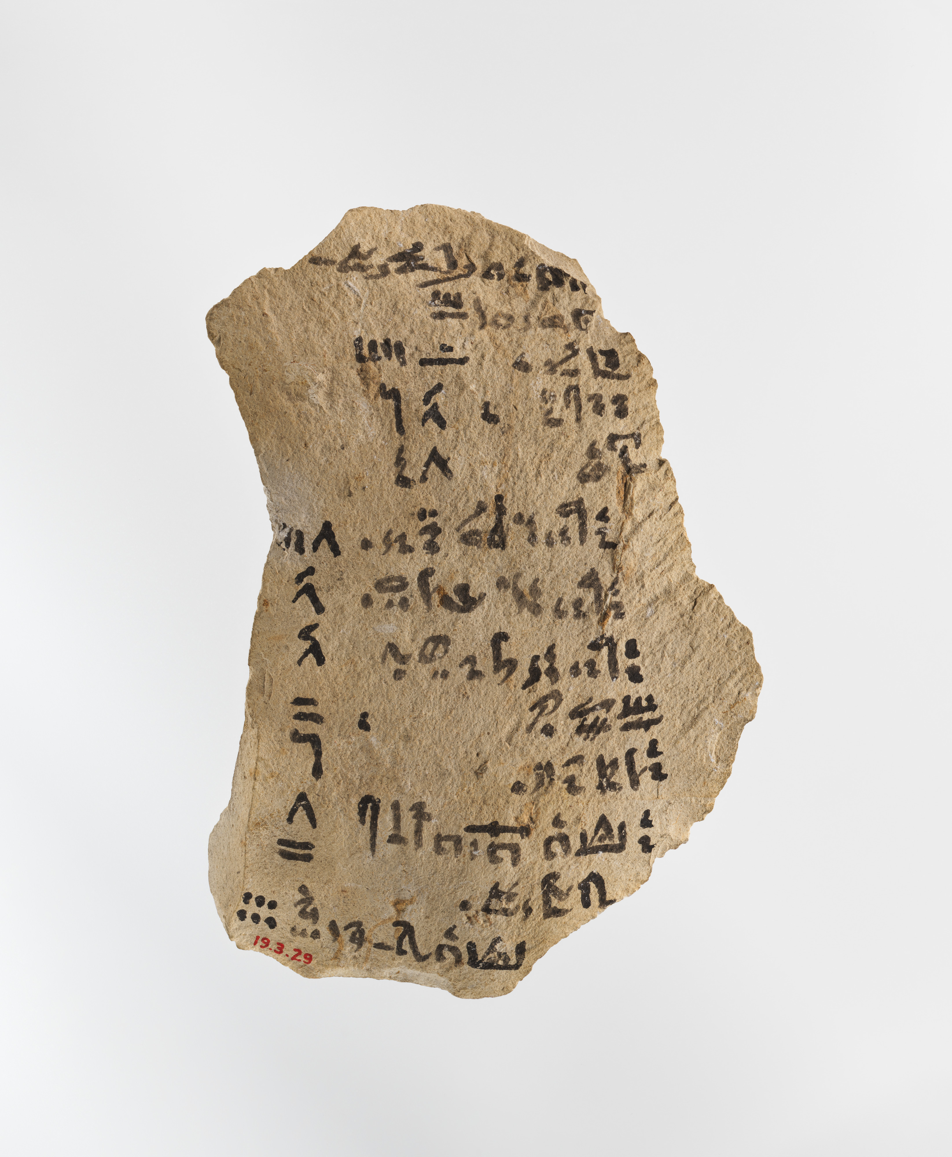 Ostracon with hieratic inscription