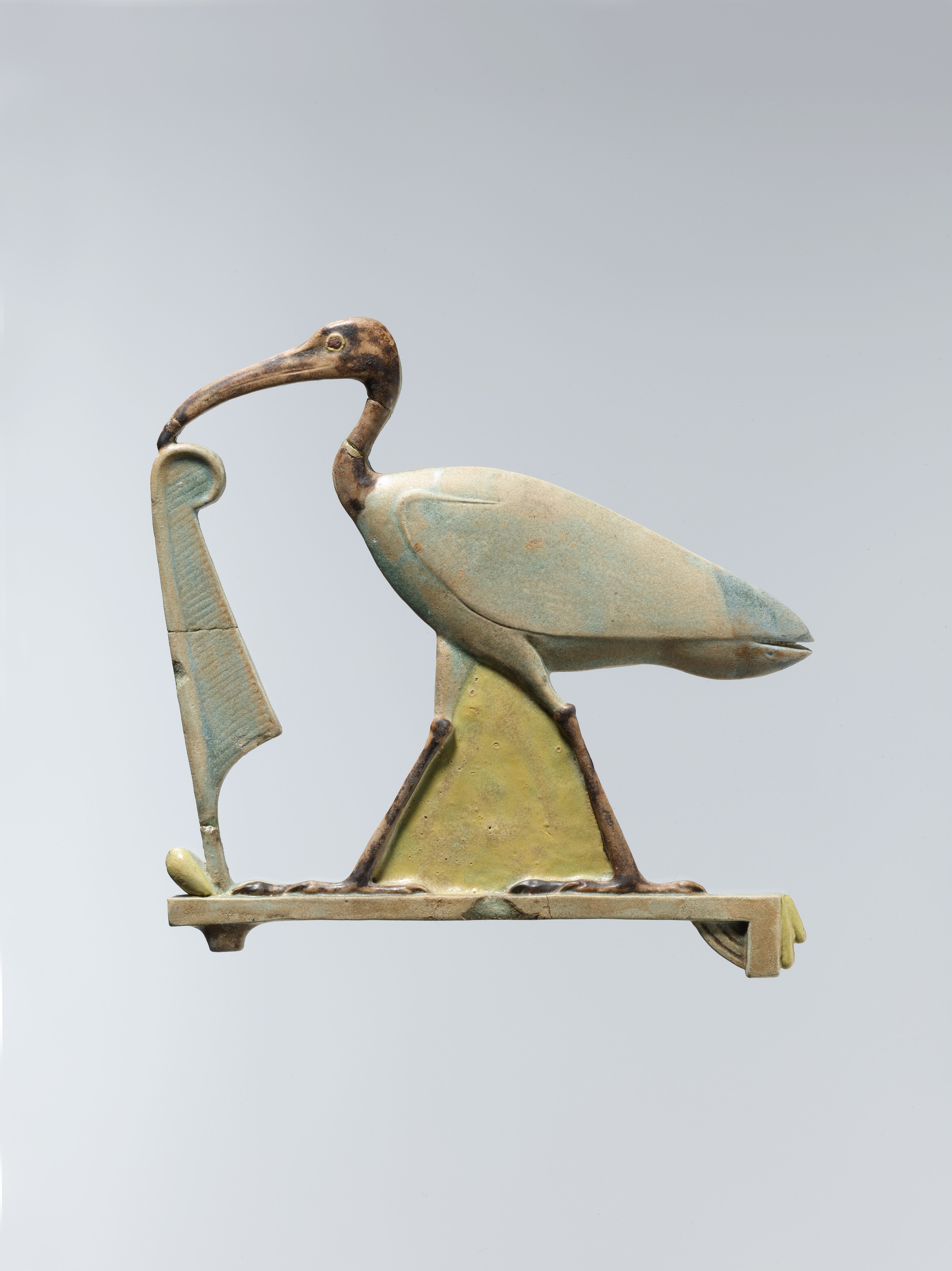Inlay depicting Thoth as the ibis with a Maat feather