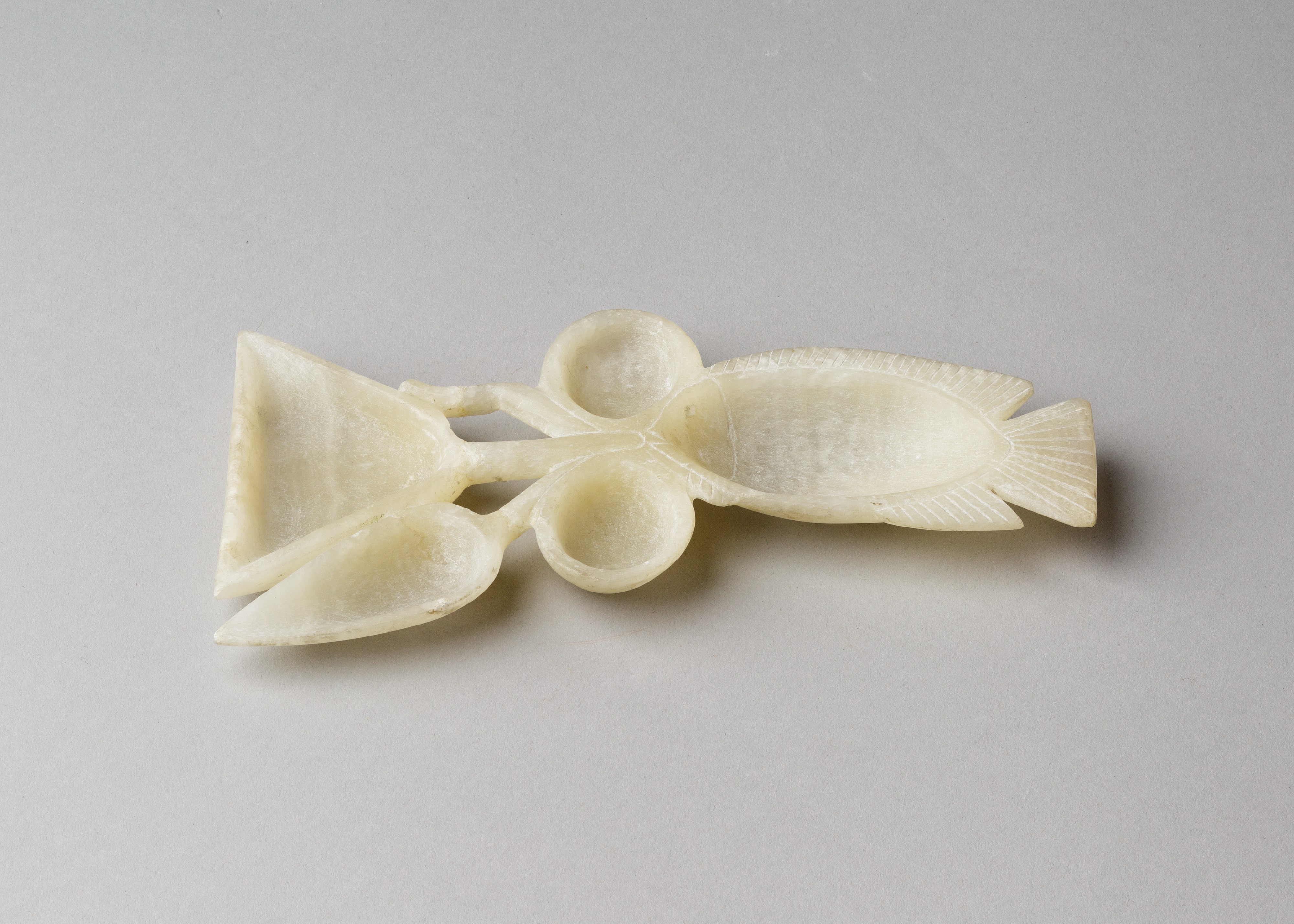 Cosmetic Spoon in the Shape of a Tilapia with Water Lilies