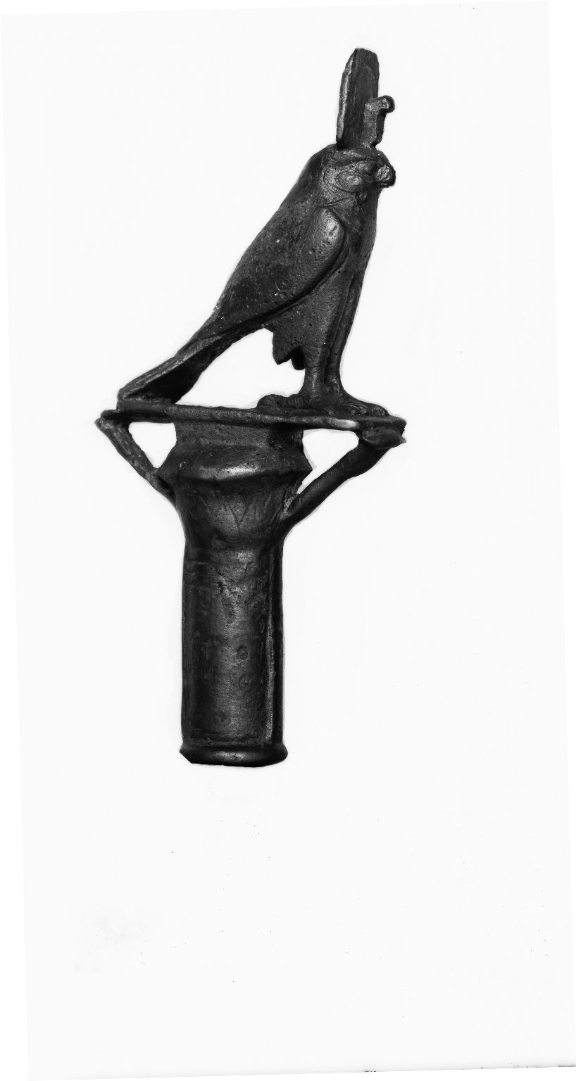 Top of Ceremonial Staff in the Form of the Papyrus Column Surmounted by a Falcon