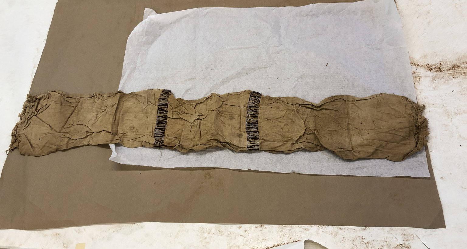 Rectangular Textile with Decorative Strips