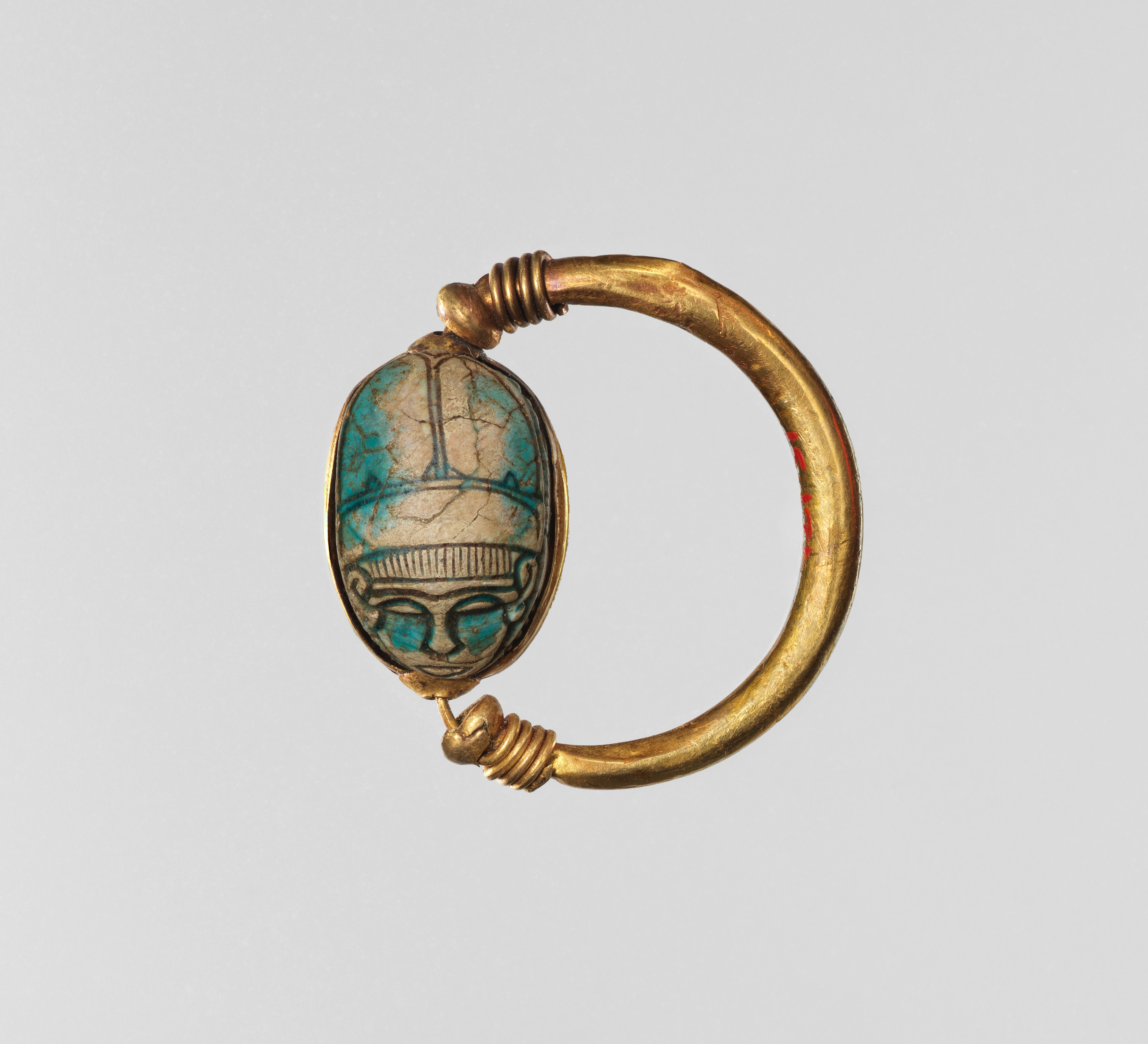 Scarab Finger Ring Inscribed for Auserre (Apophis)