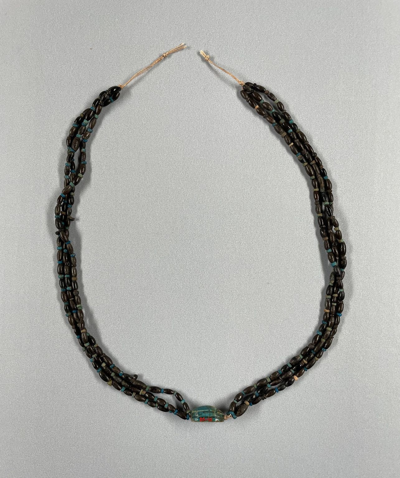 Three Strand Necklace with Scarab