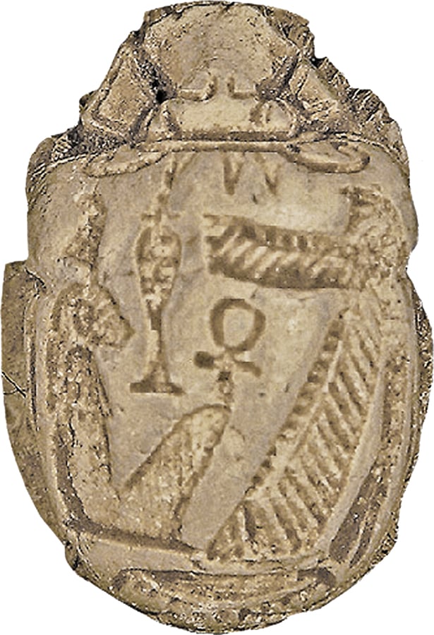 Scarab with the Squatting Goddess Maat
