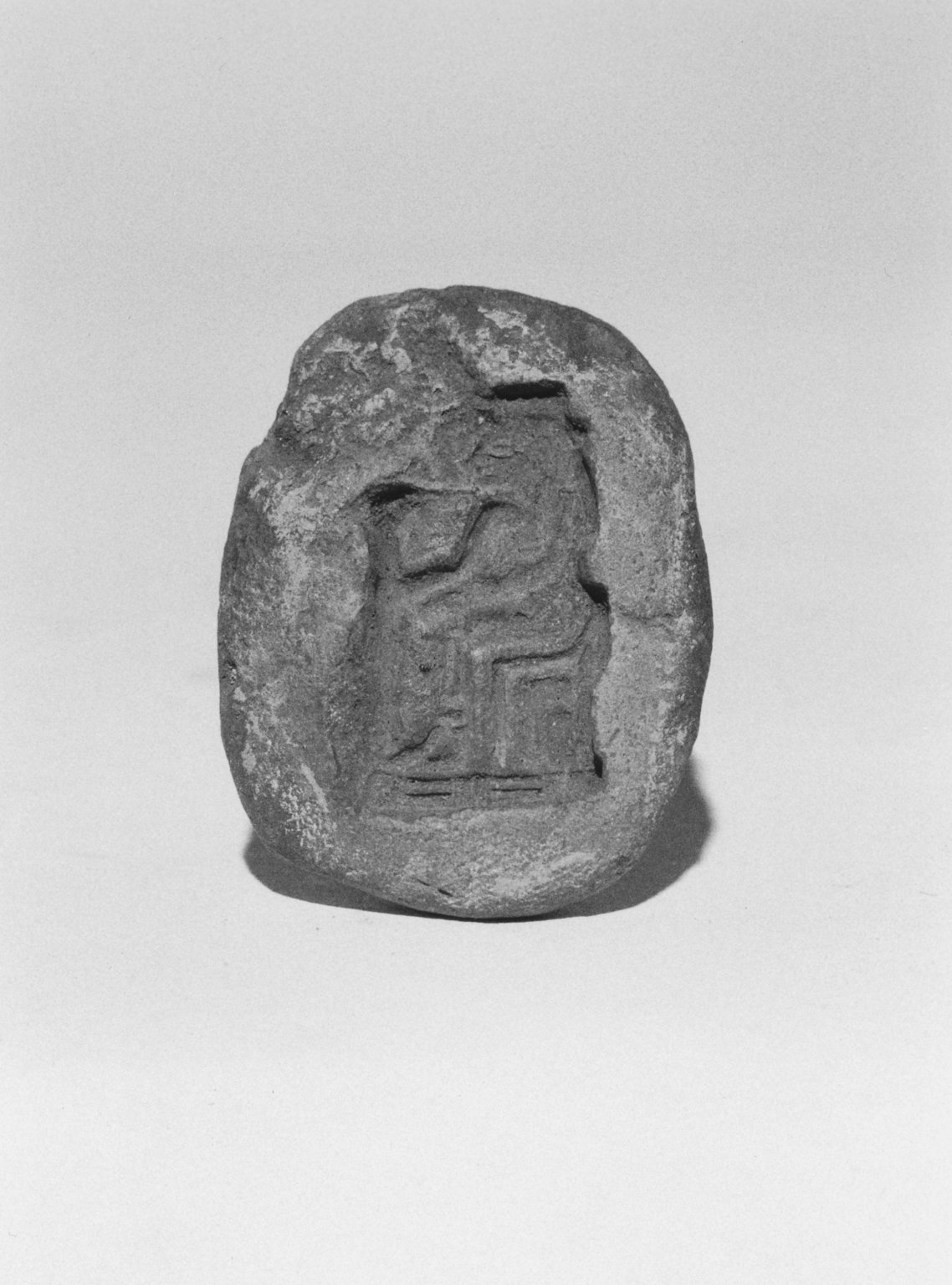 Mold for Amulet of Seated Goddess Holding Papyrus Scepter
