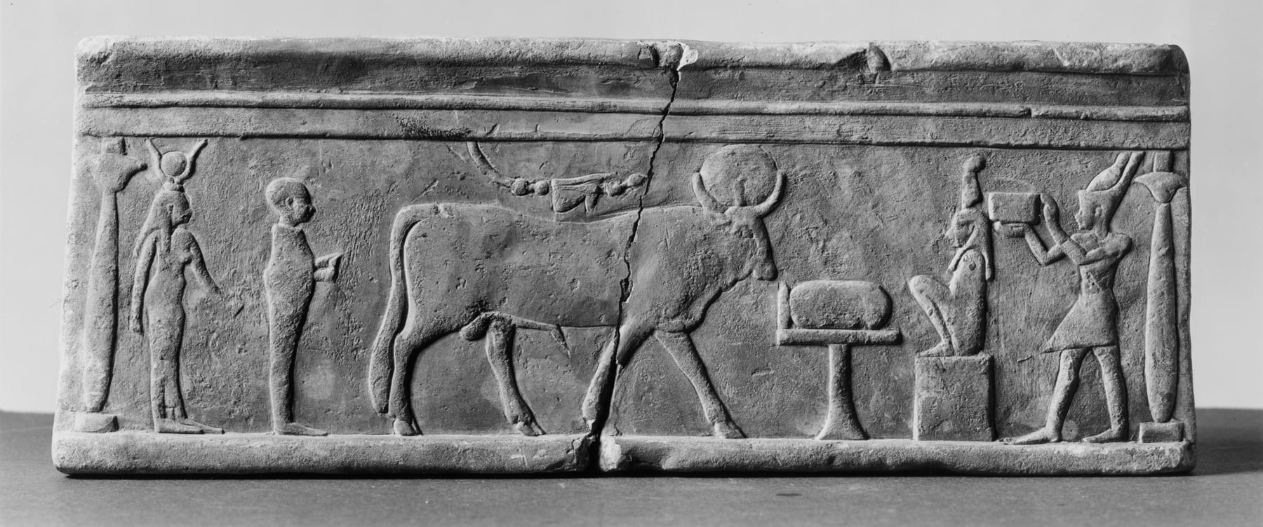 Rectangular Tablet with Temple Scene