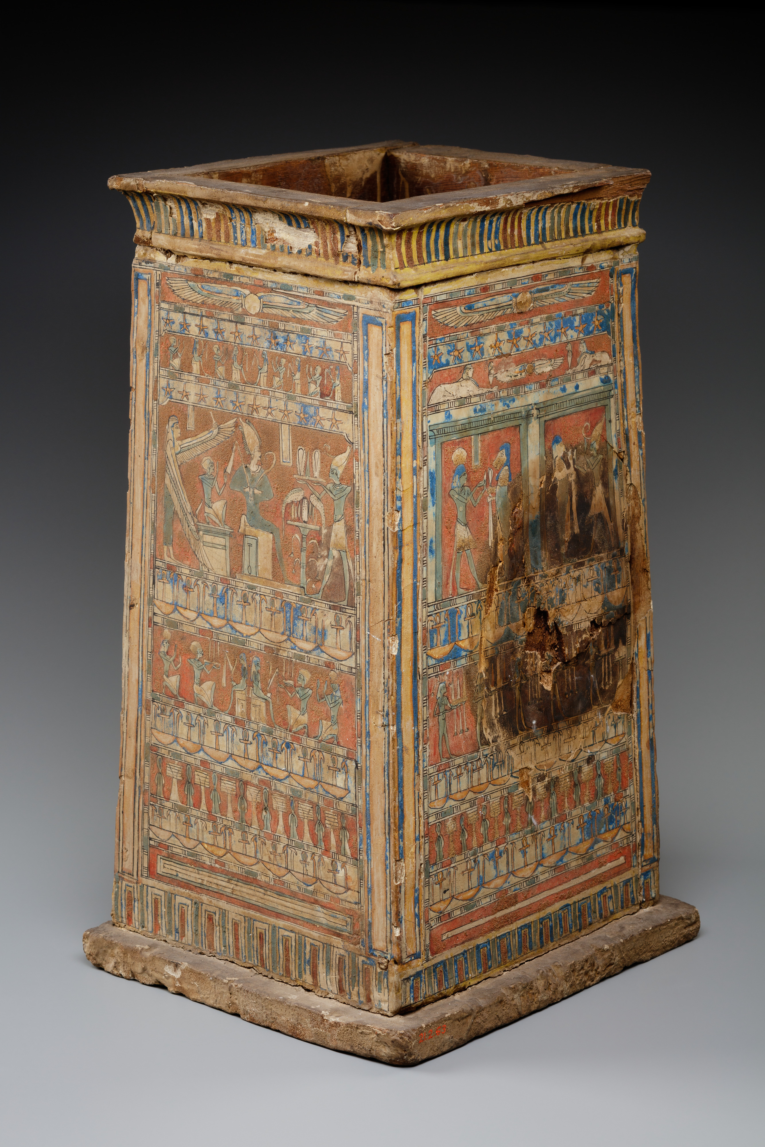 Tall shrine-shaped 'canopic' box