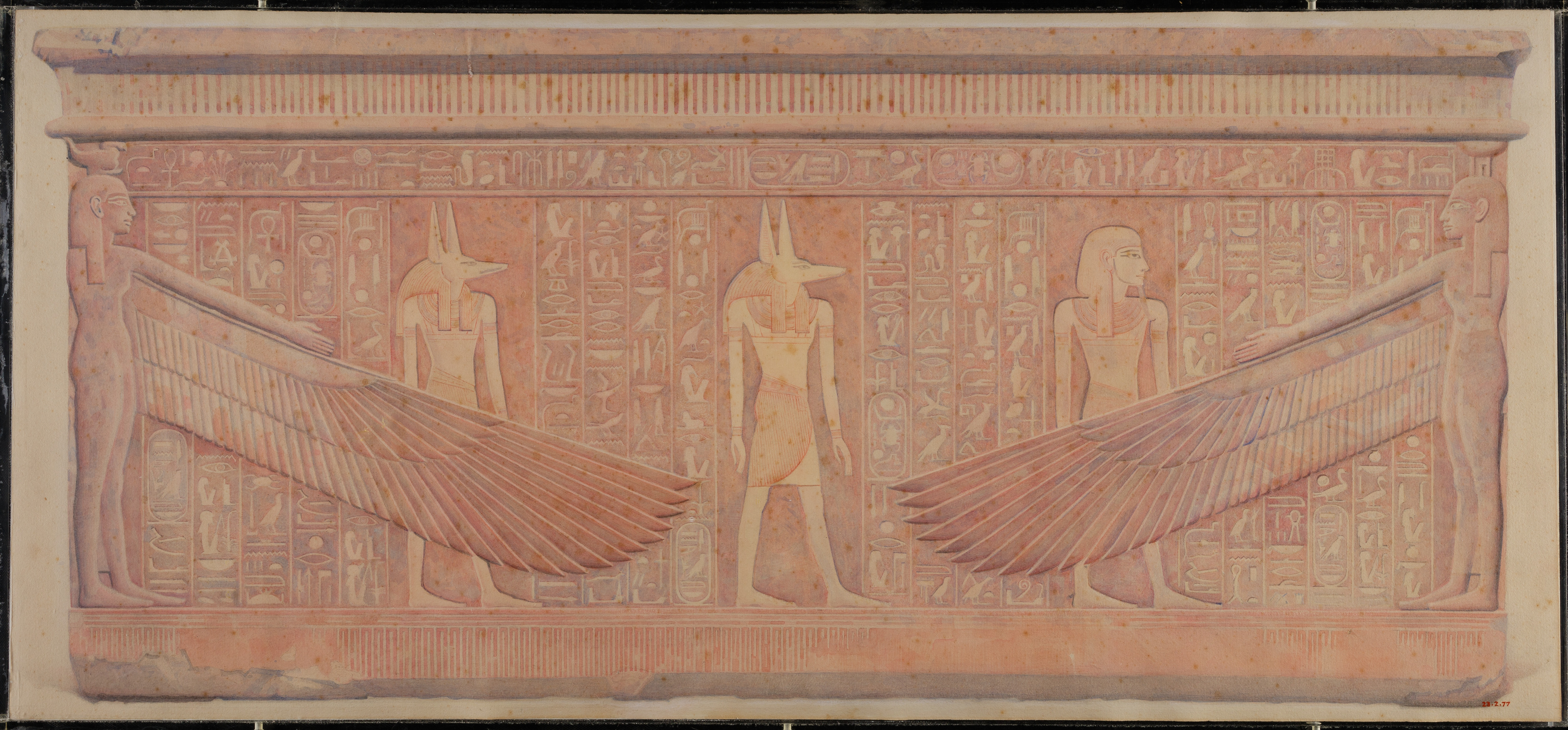 Facsimile of the south side of the sarcophagus of King Haremhab