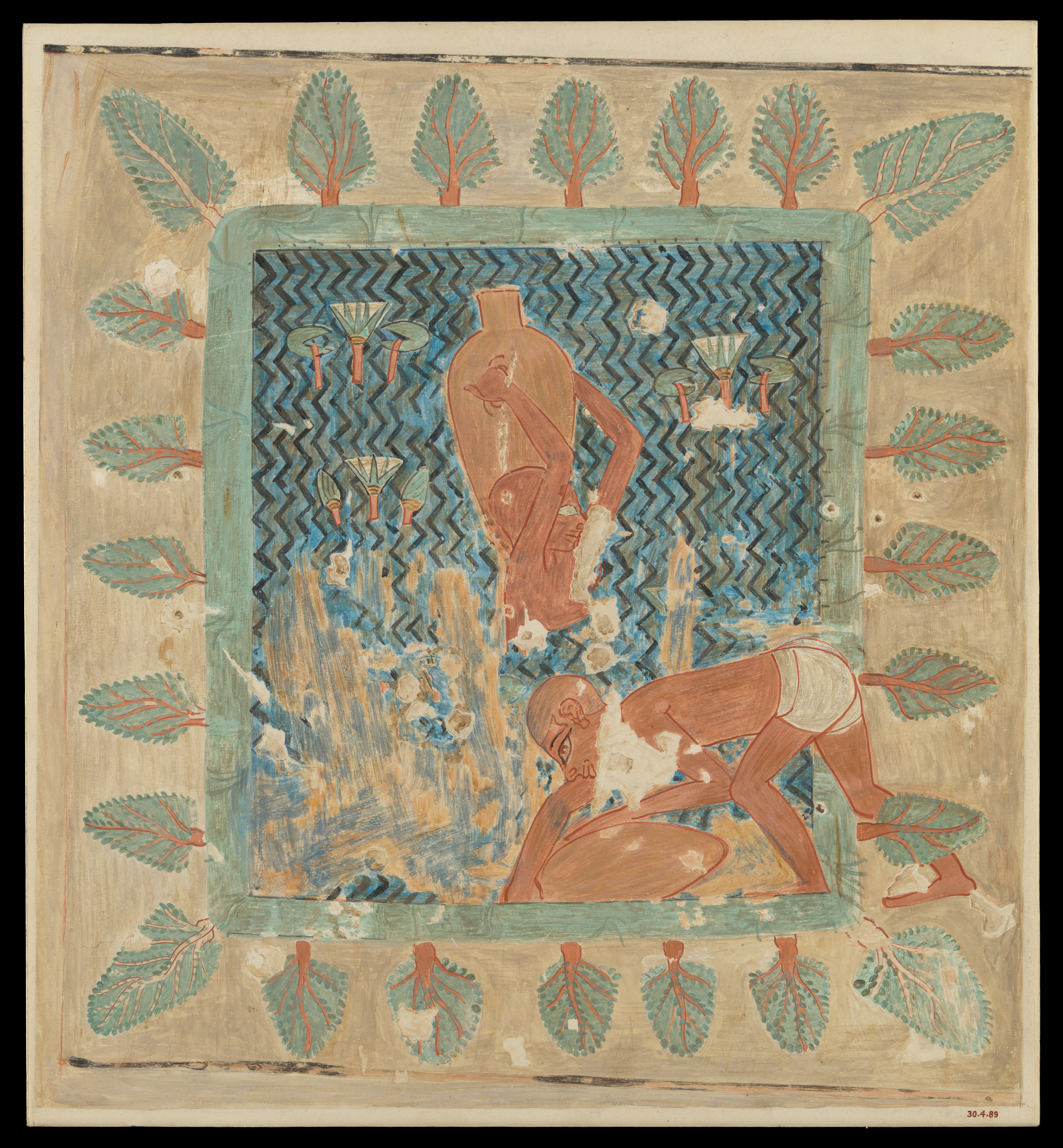 Brickmakers Getting Water from a Pool, Tomb of Rekhmire