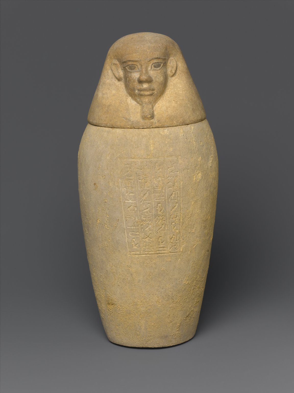 Canopic Jar and Lid (Depicting a Human)