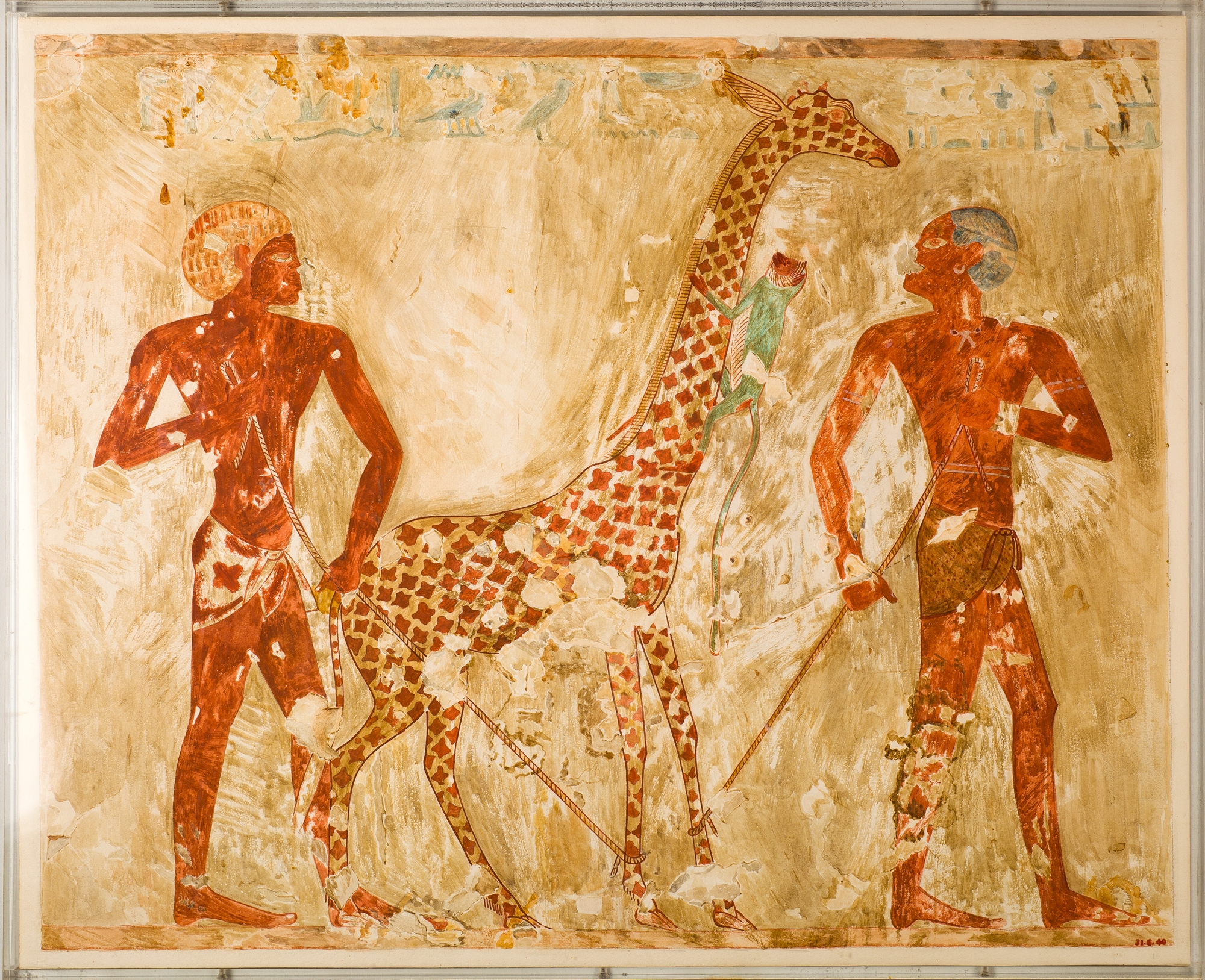 Nubians with a Giraffe and a Monkey, Tomb of Rekhmire