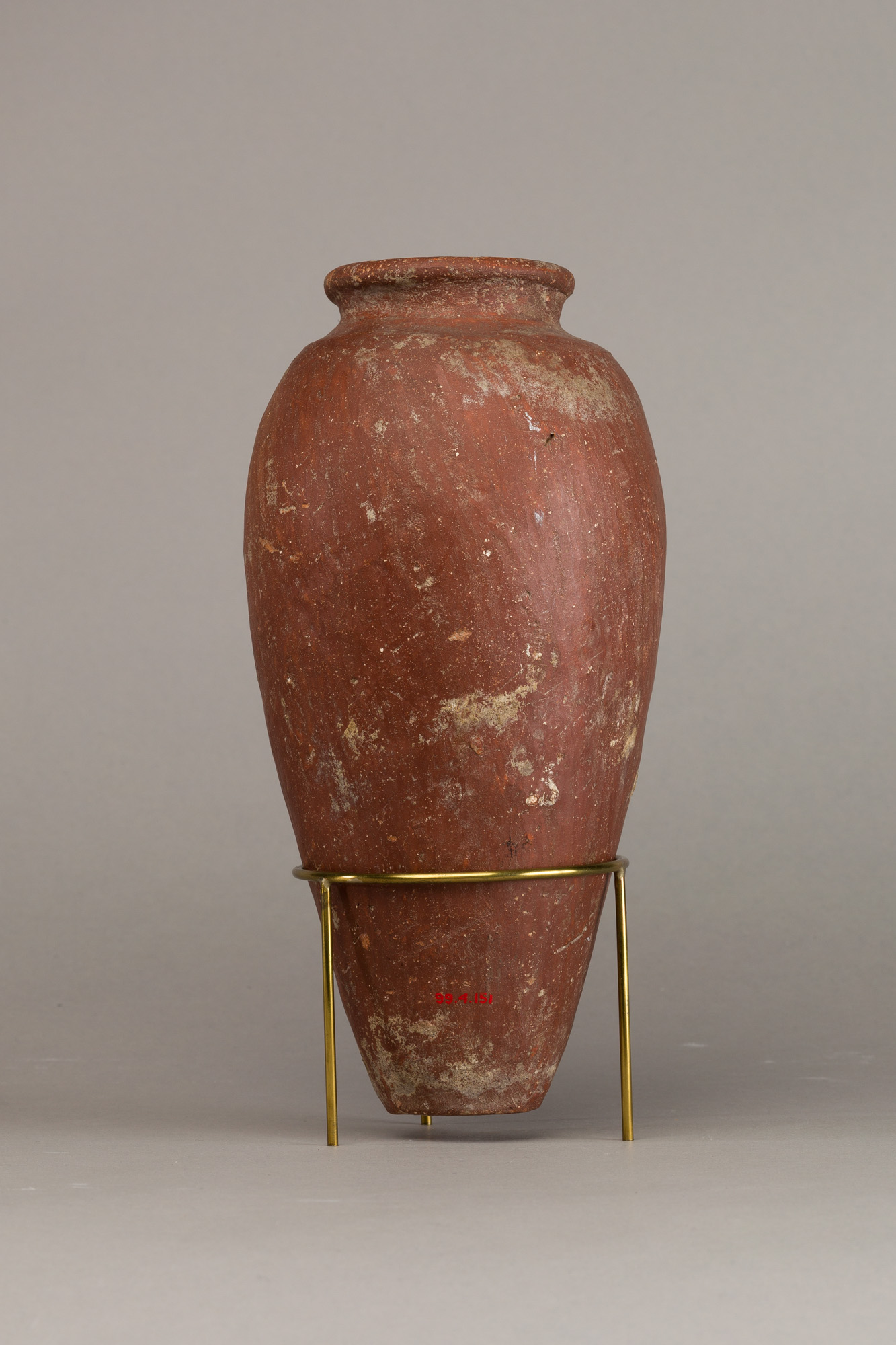 Large red polished ware jar