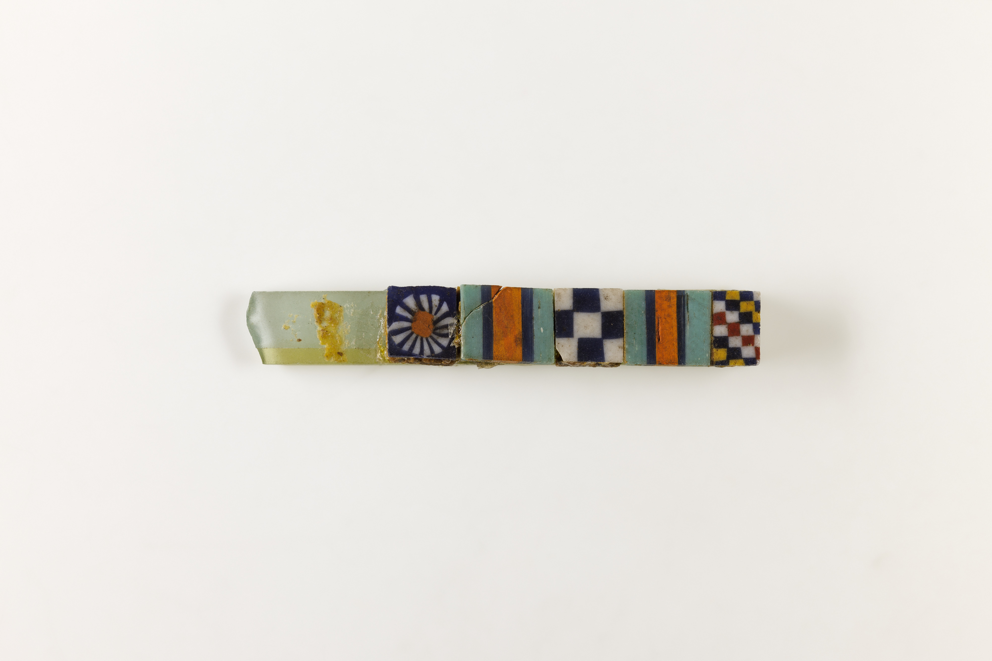 Mosaic glass strip inlay