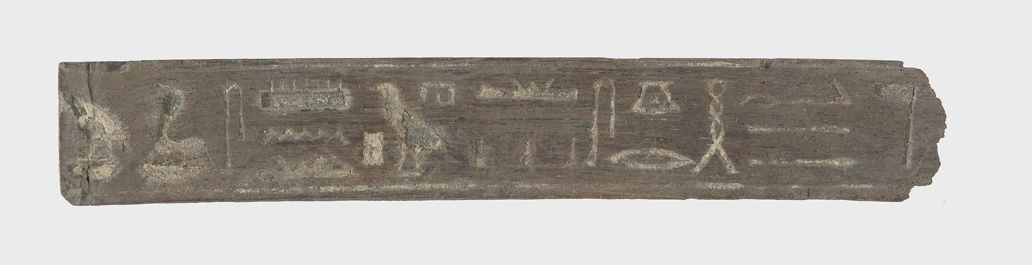 Wooden fragment for inlay inscribed with the Two-Ladies name of Amenhotep III
