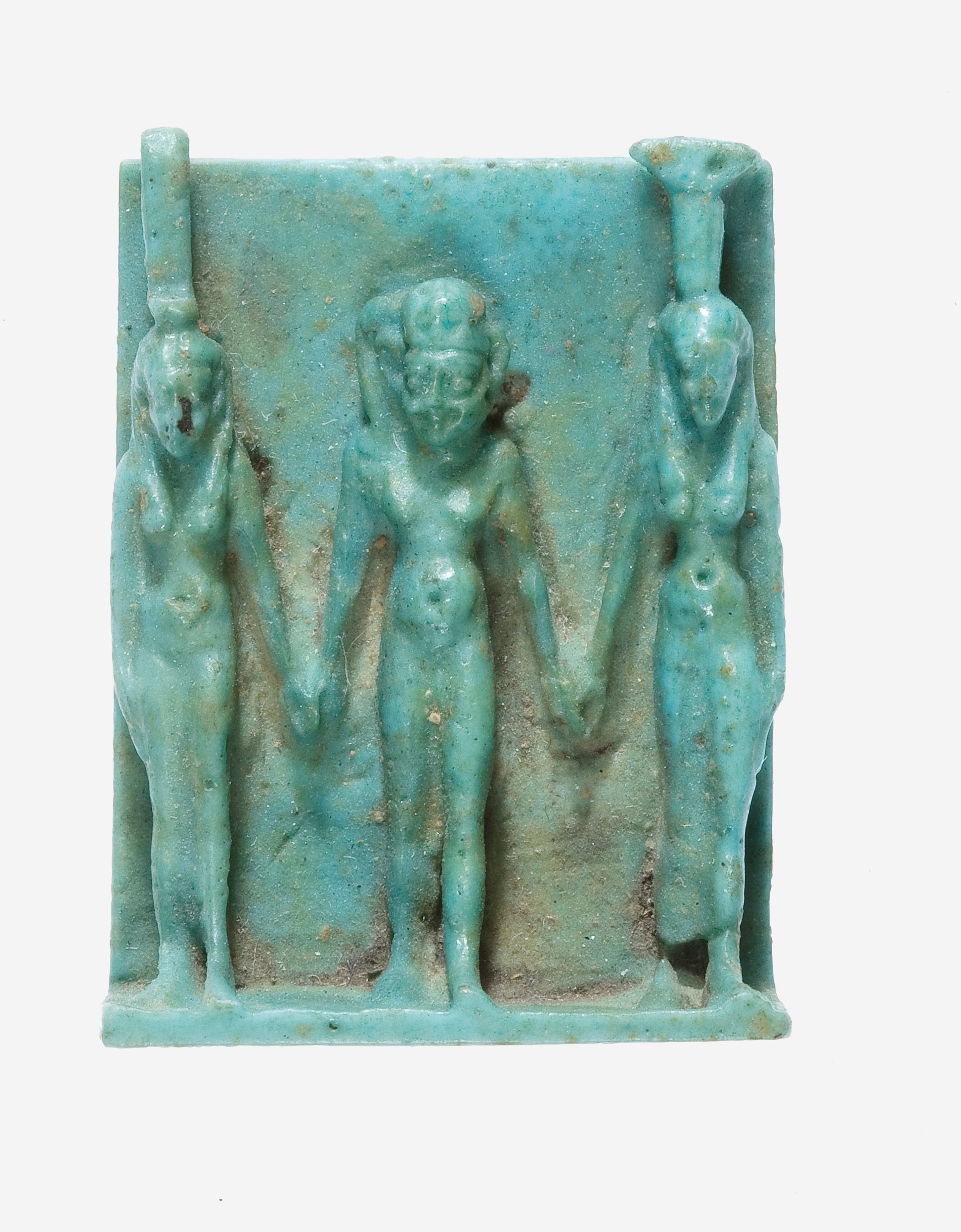 Amulet depicting Isis, Horus, and Nephthys