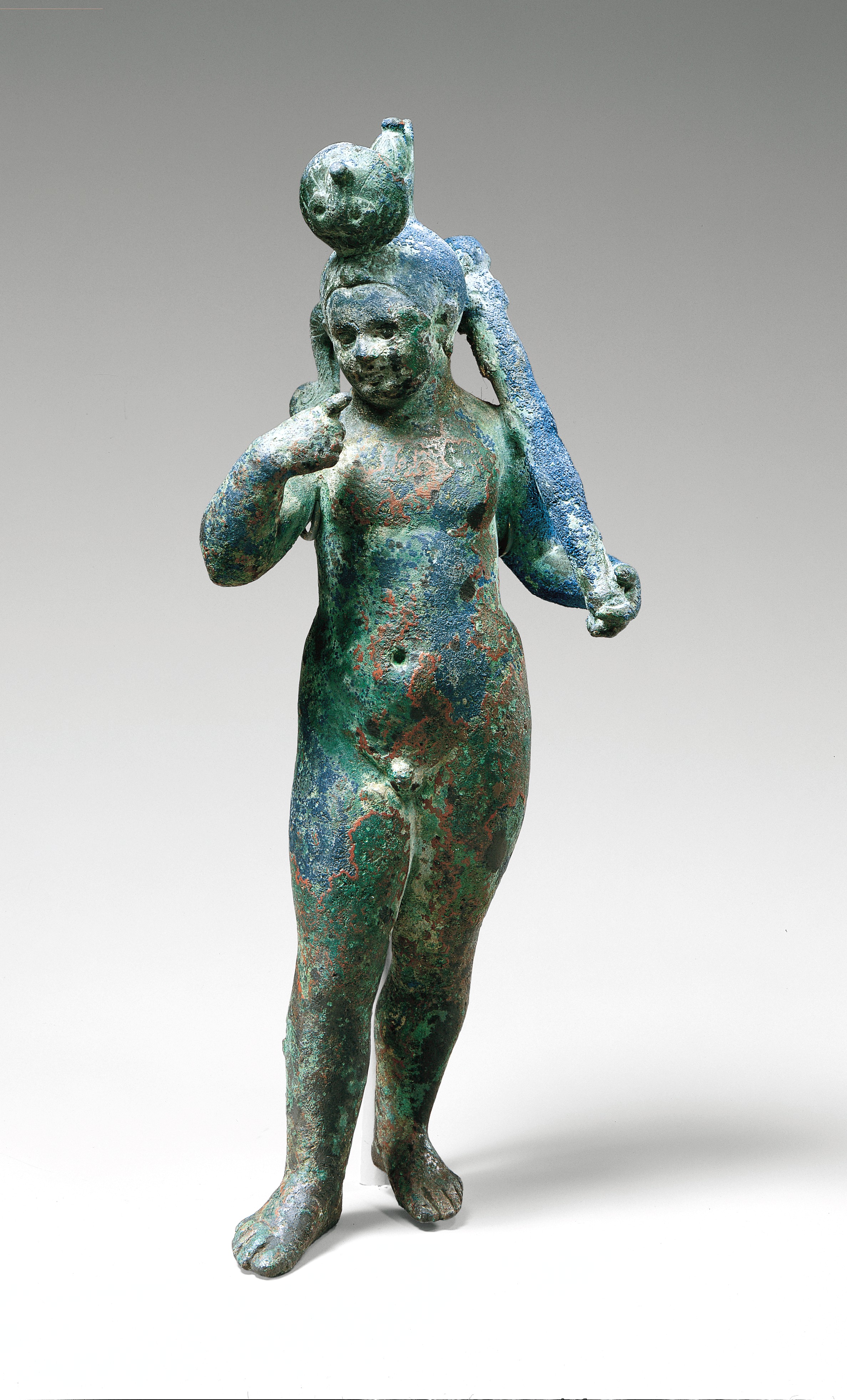 Harpokrates in an Egyptianizing Crown and holding the club of Herakles