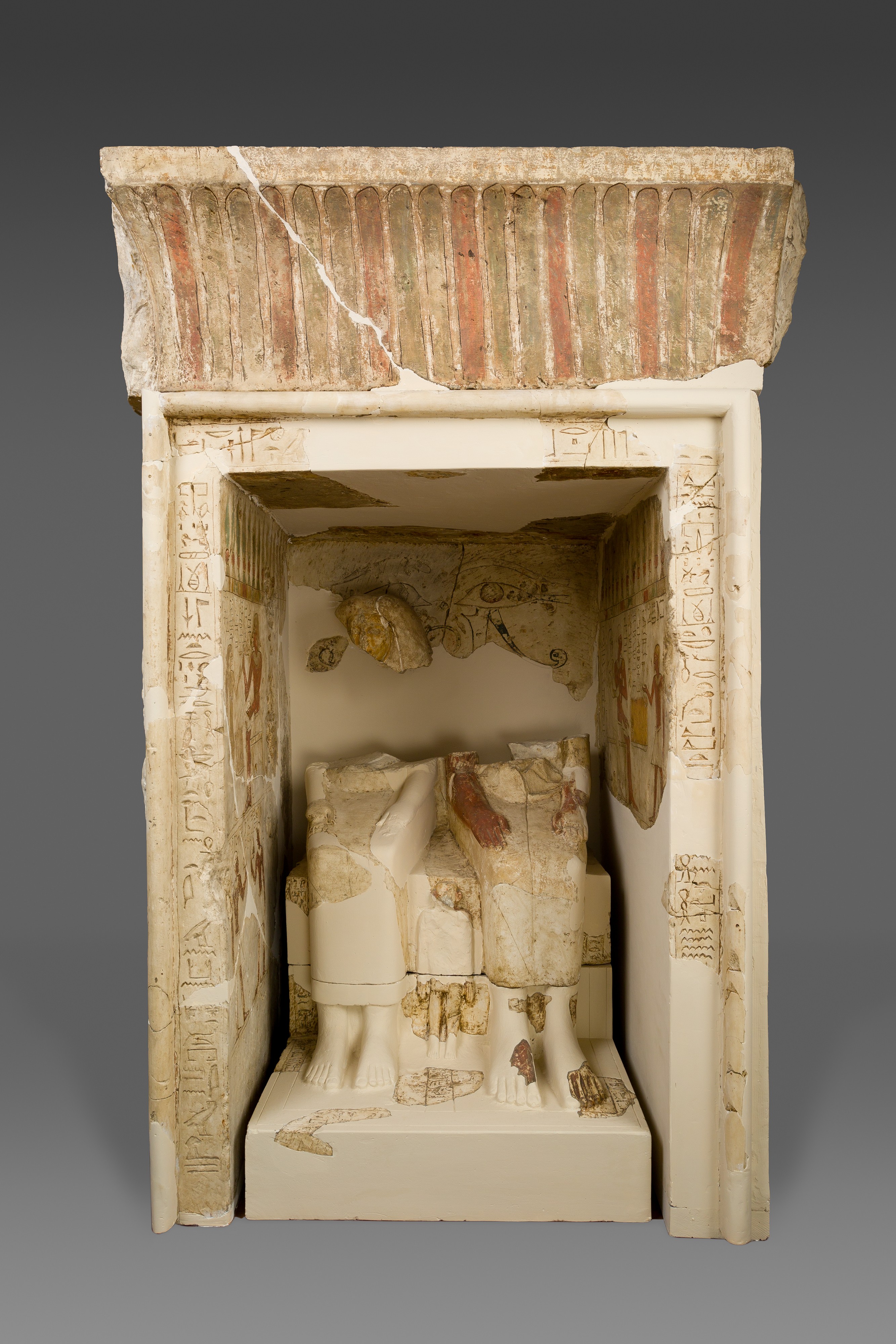 Shrine with statues of Amenemhat and his wife Neferu