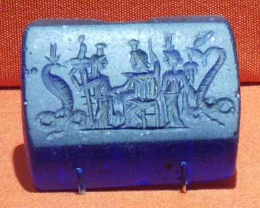 Plaque depicting Thermouthis, Demeter, Serapis, Isis, Agathodaimon