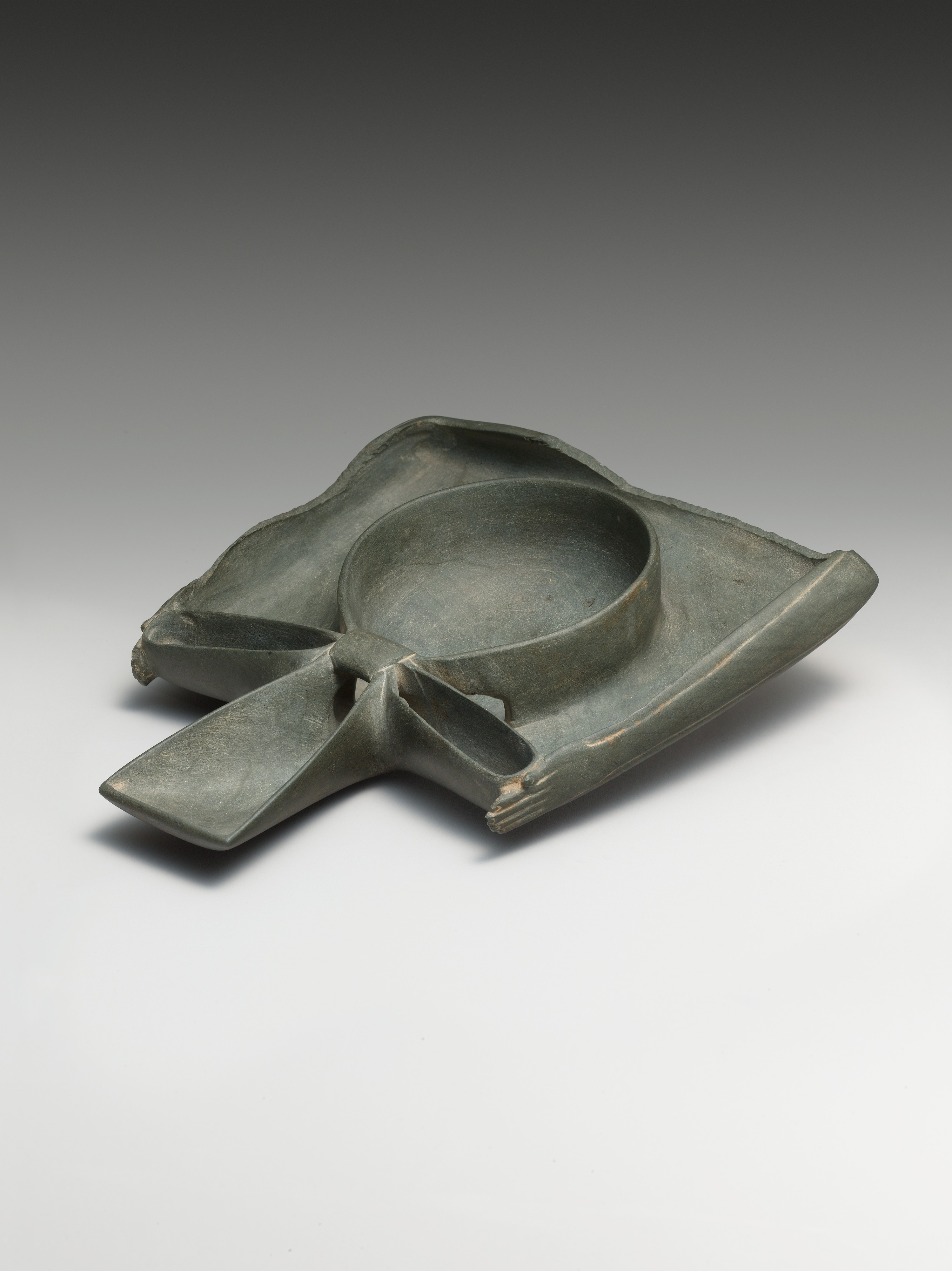 Libation Dish Depicting Ka-Arms Presenting an Ankh-Sign