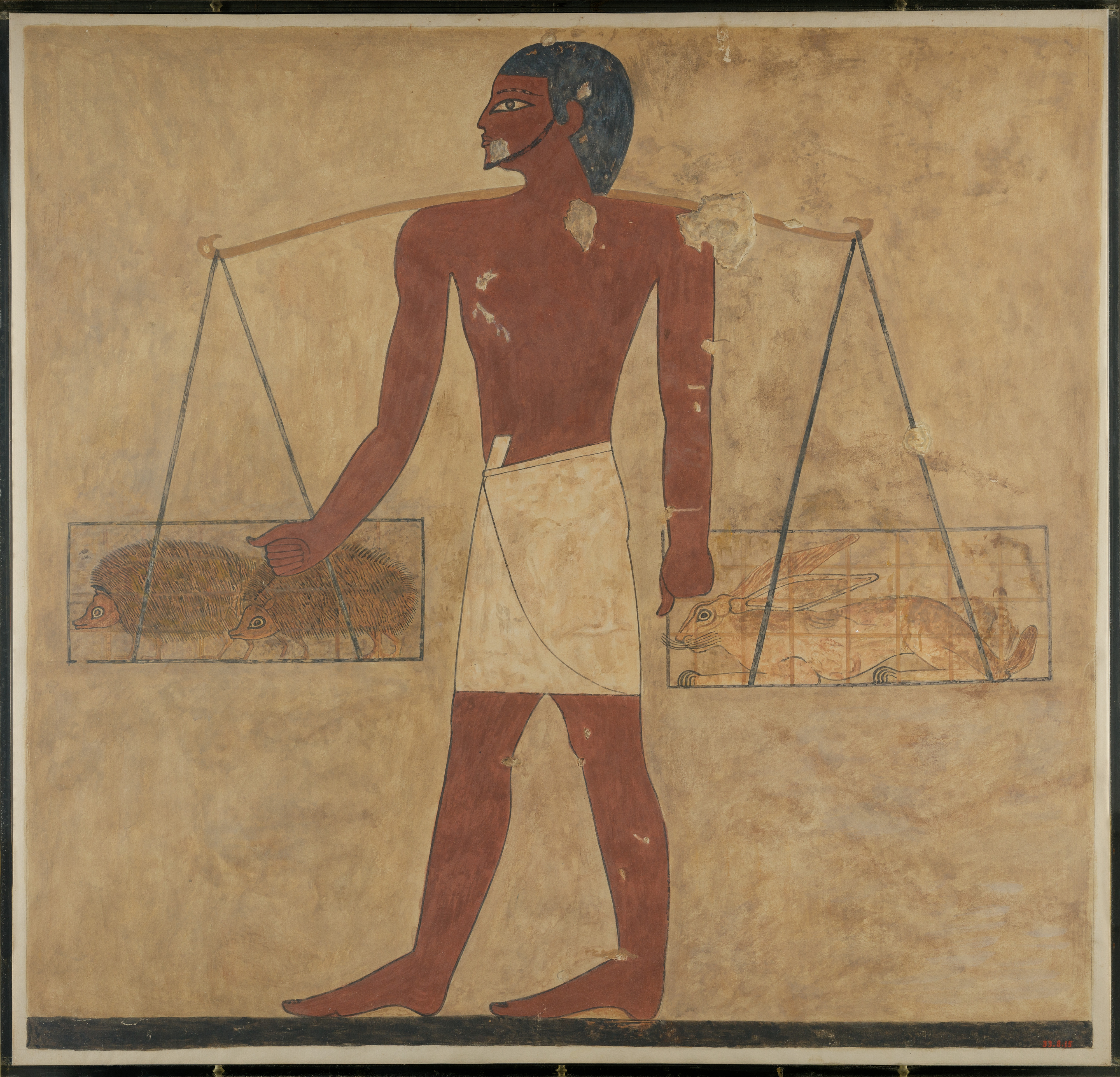 Man Transporting a Hedgehog and a Hare, Tomb of Khnumhotep