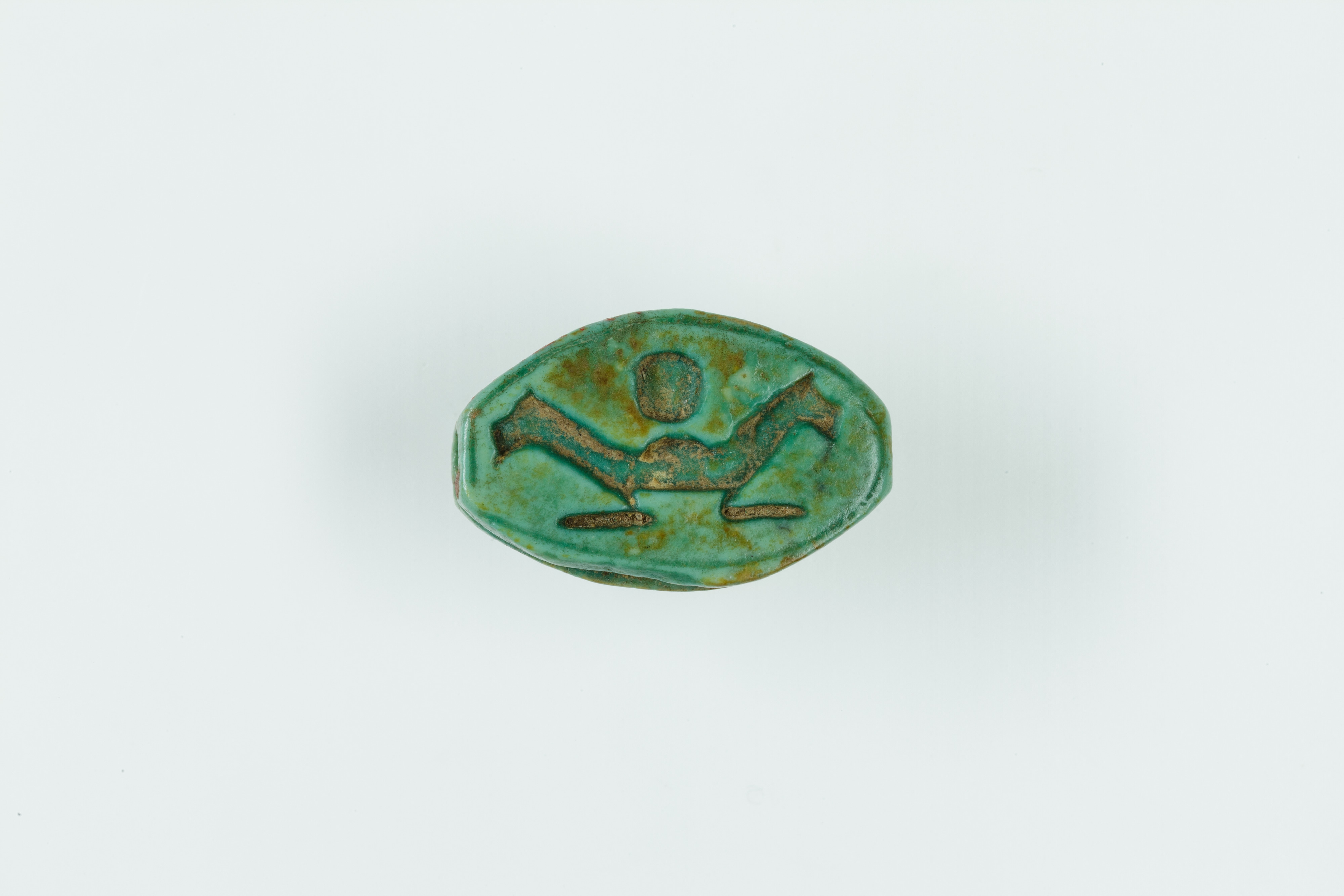 Cowroid with Outward-facing Merged Lions and Sun Disk