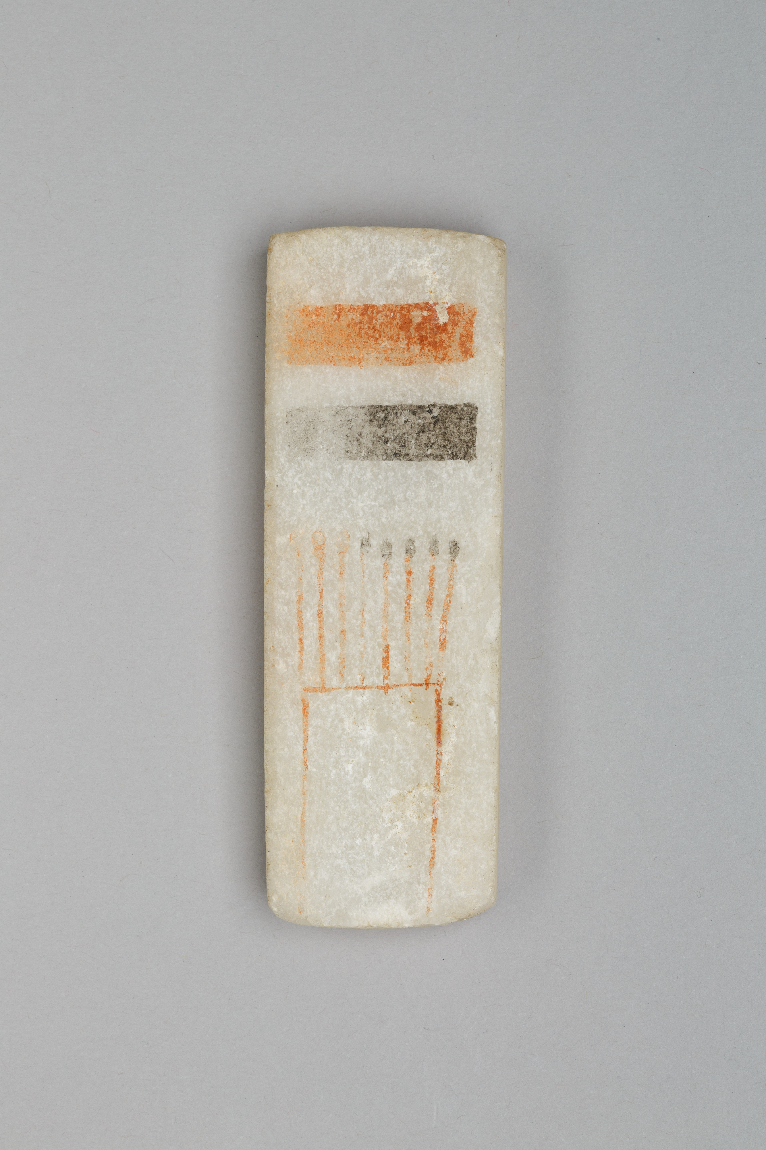 Plaque painted with names of Ramesses IV on one side and as a scribal palette on the other