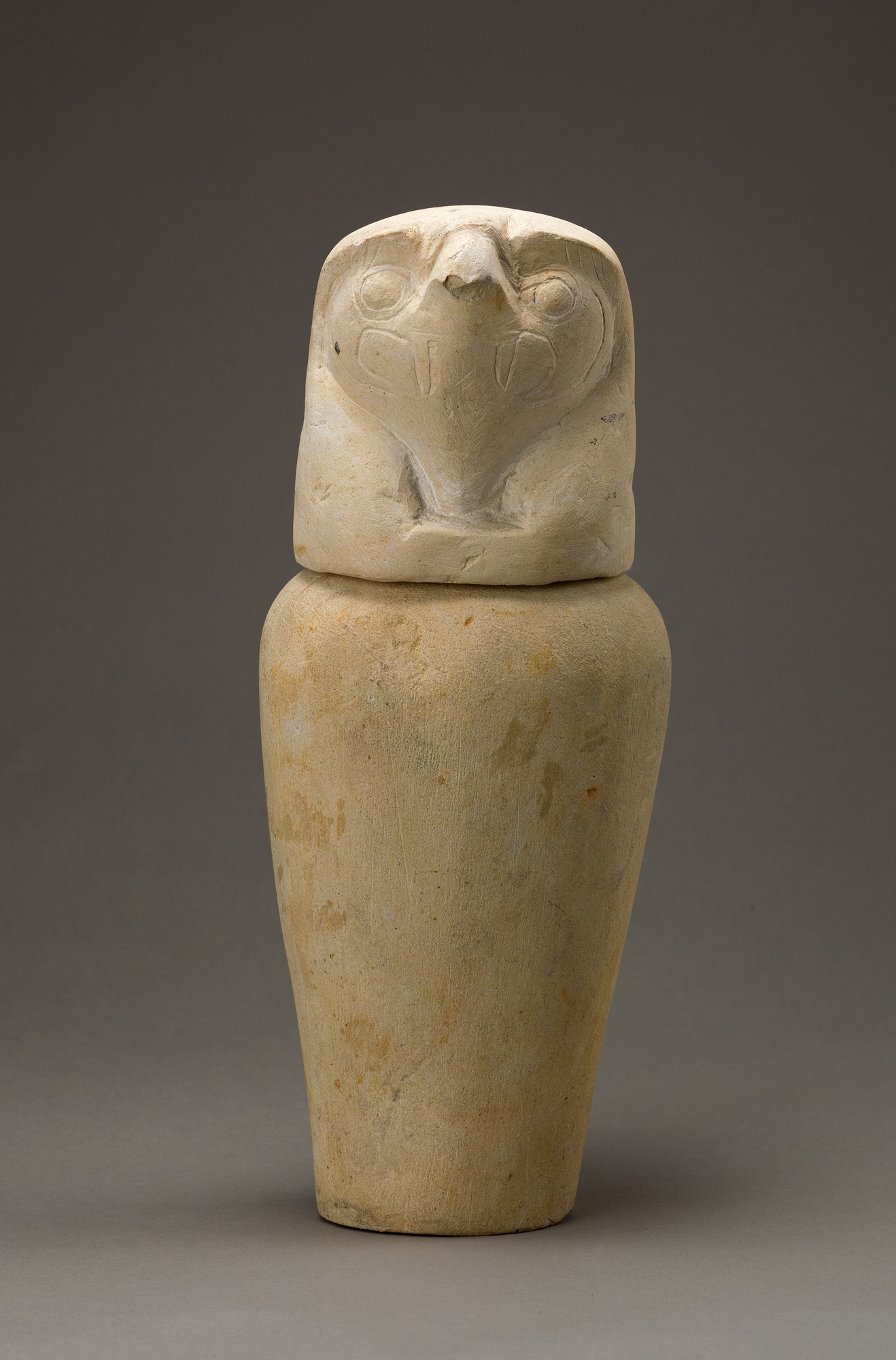 Canopic jar with falcon head