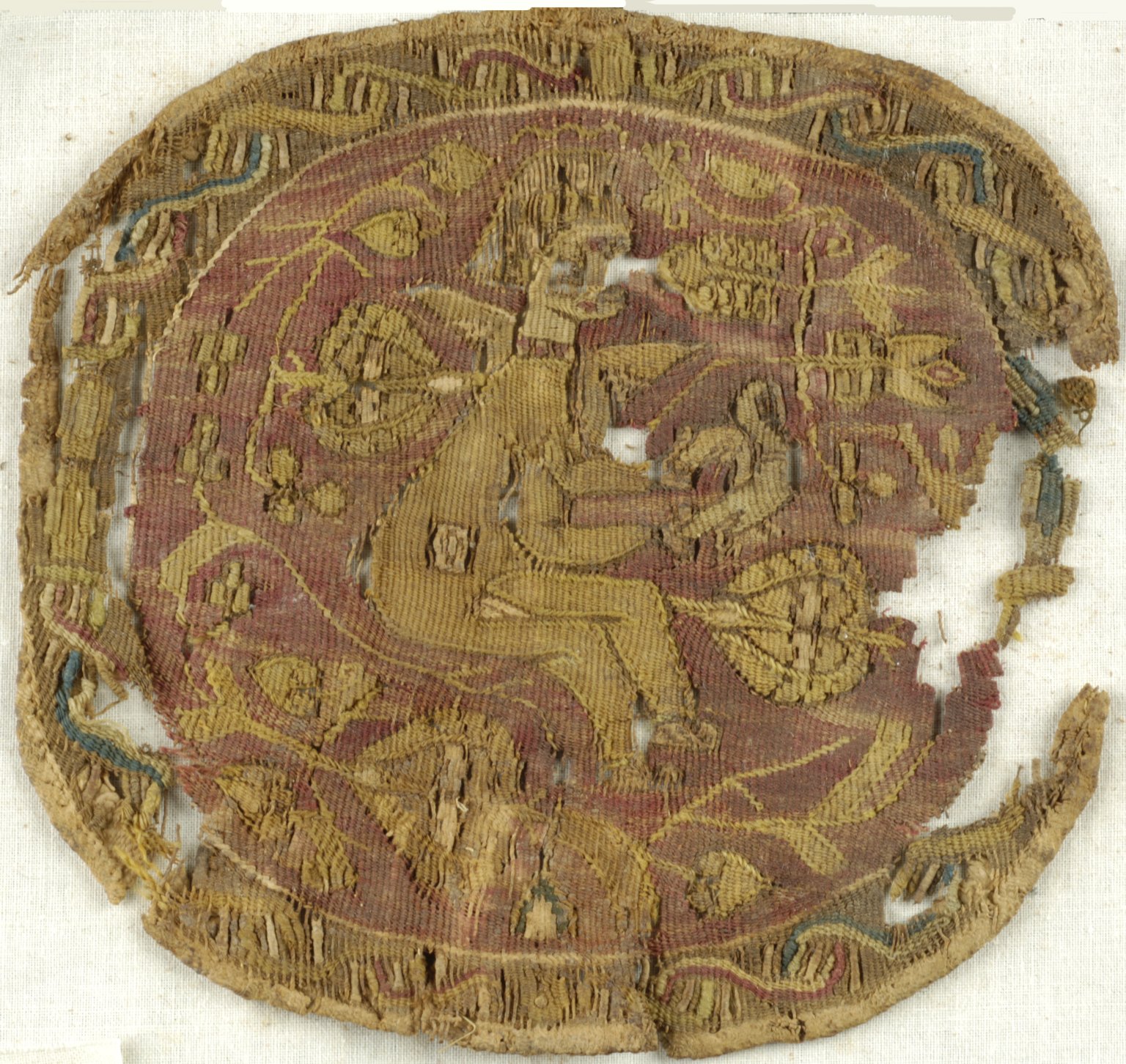 3 Roundels with Figural, Animal, and Botanical Decorations
