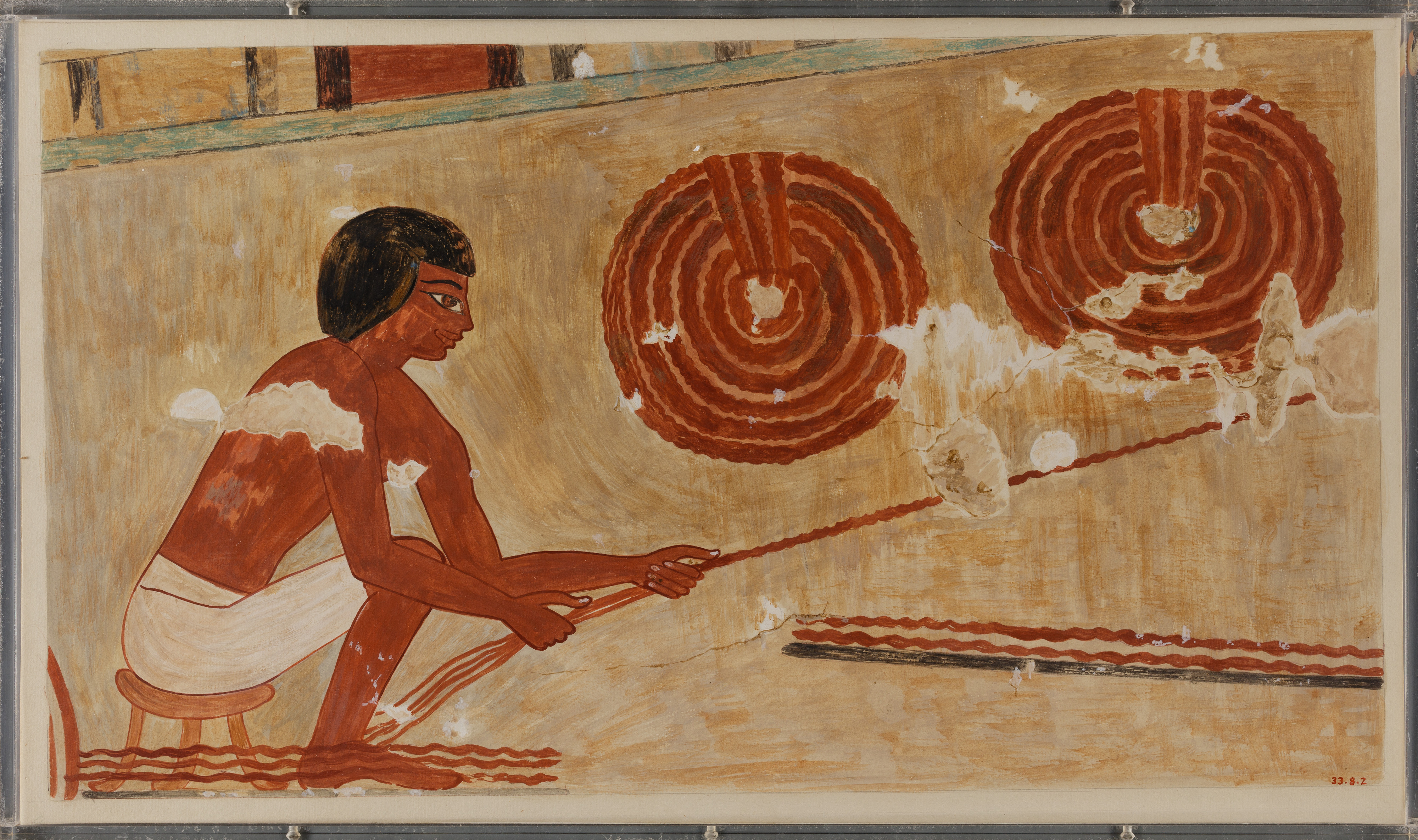 Man Making Leather Rope, Tomb of Rekhmire
