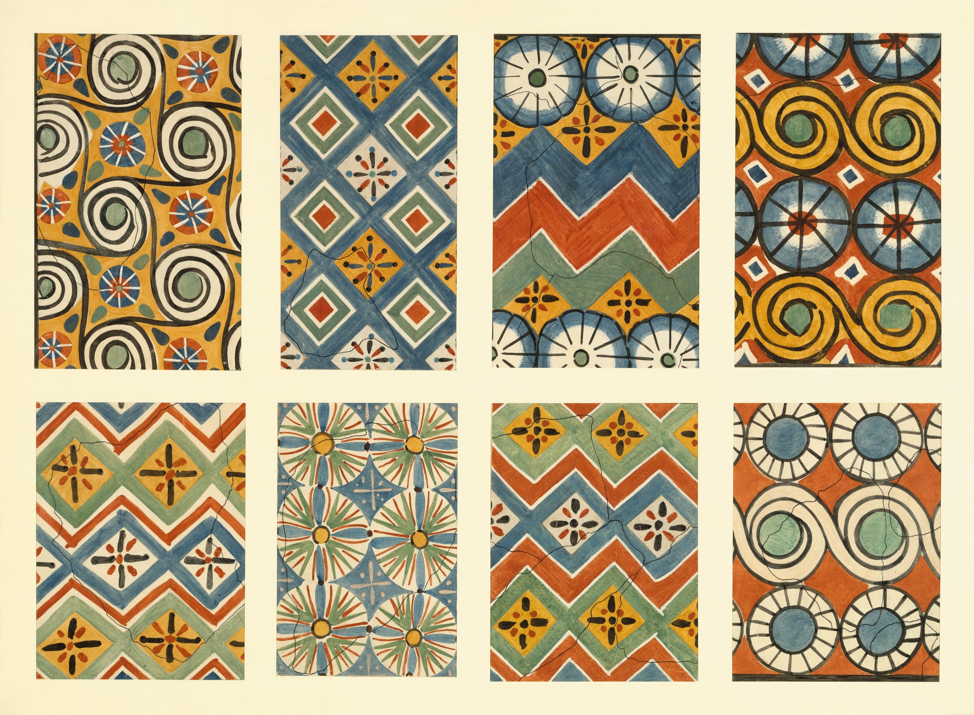 Eight Ceiling Patterns, Tomb of Nebamun and Ipuky