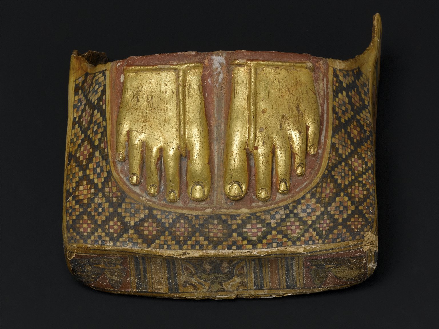 Footcase of a Mummy with Images of Defeated Enemies Under the Feet